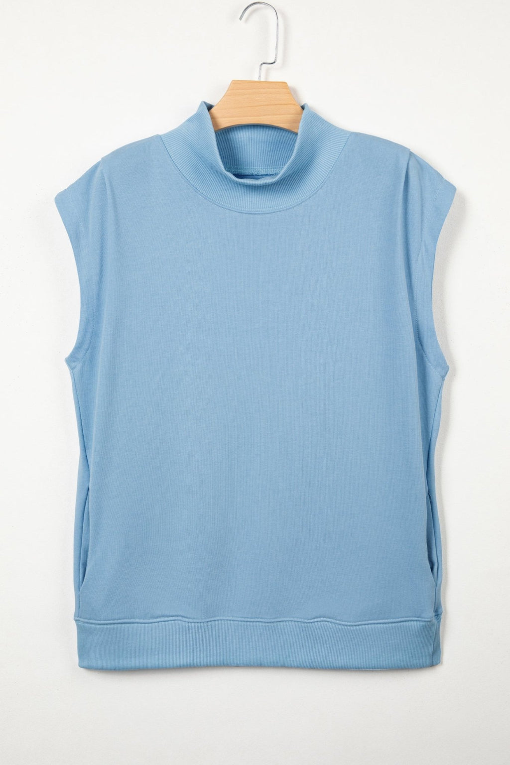 Solid Mock Neck Cap Sleeve Oversized Top - Rooted & Reckless Co.