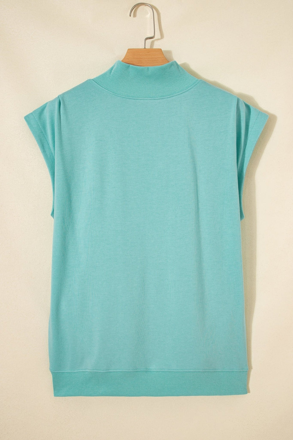 Solid Mock Neck Cap Sleeve Oversized Top - Rooted & Reckless Co.