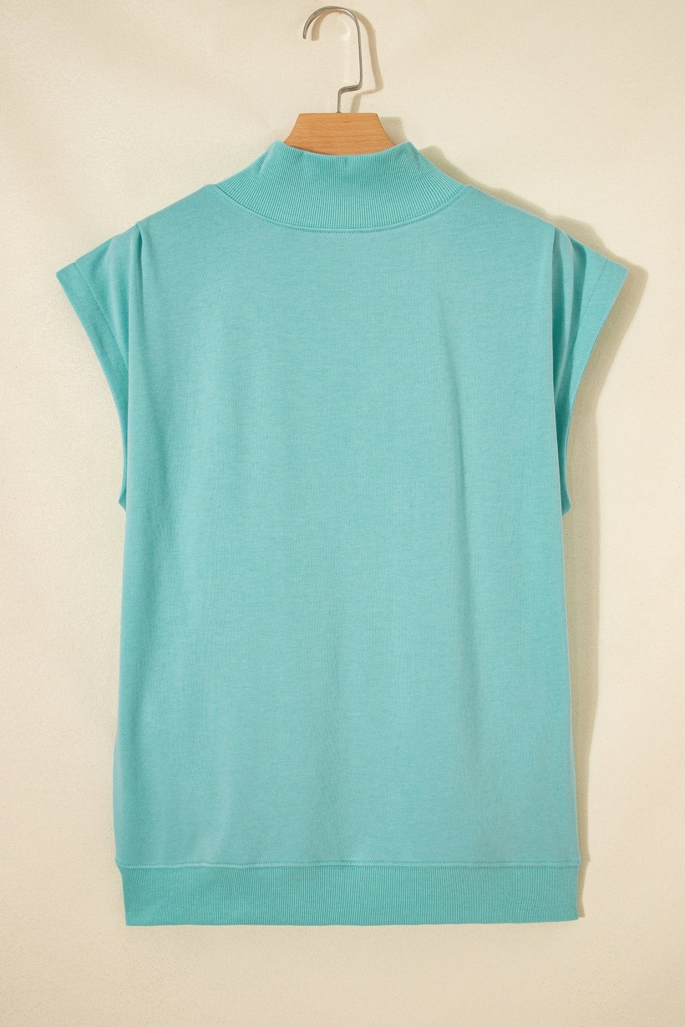 Solid Mock Neck Cap Sleeve Oversized Top - Rooted & Reckless Co.