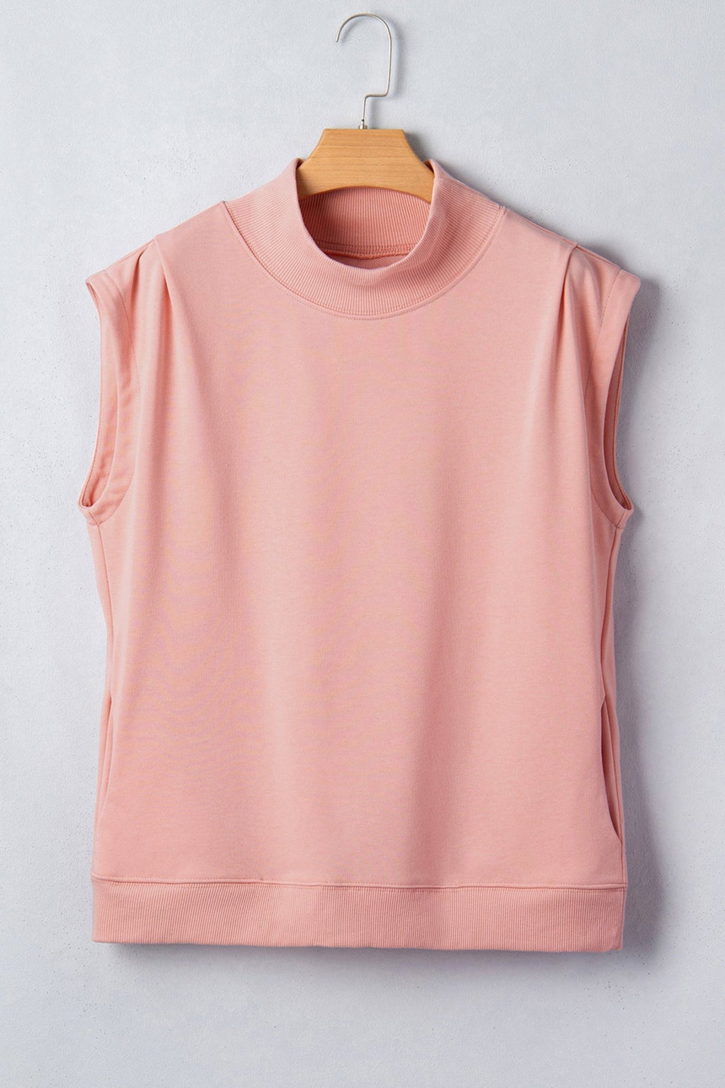 Solid Mock Neck Cap Sleeve Oversized Top - Rooted & Reckless Co.