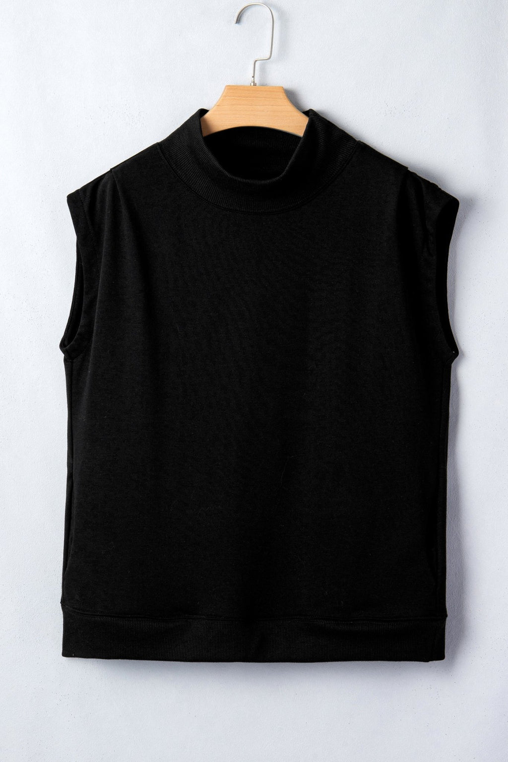 Solid Mock Neck Cap Sleeve Oversized Top - Rooted & Reckless Co.