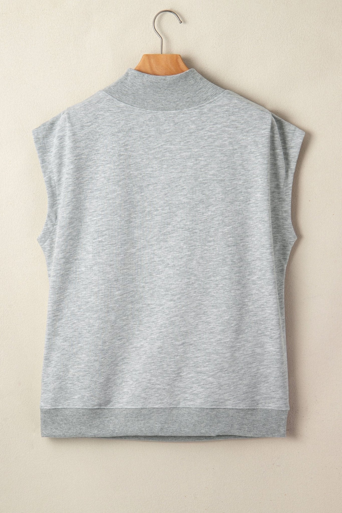 Solid Mock Neck Cap Sleeve Oversized Top - Rooted & Reckless Co.