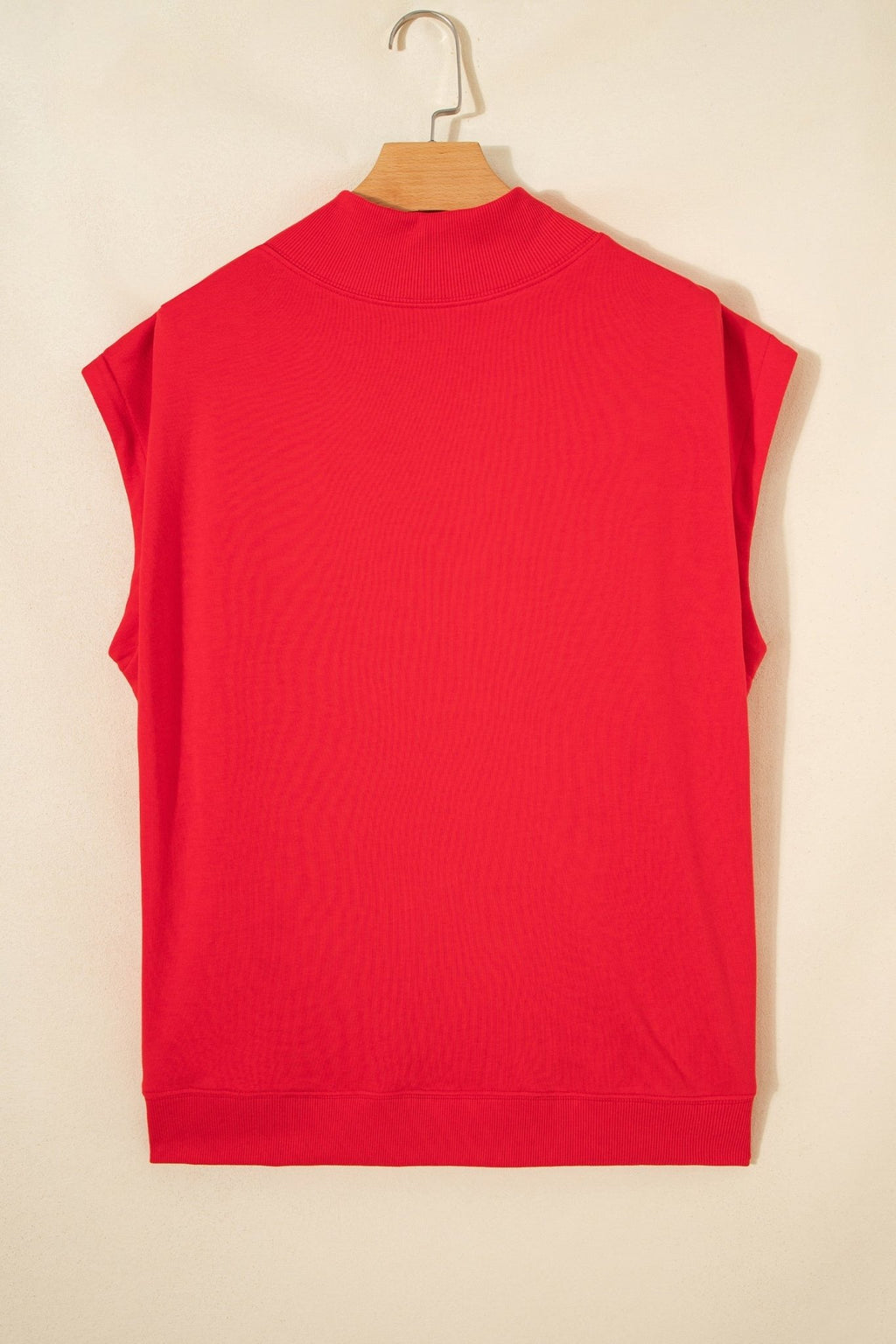 Solid Mock Neck Cap Sleeve Oversized Top - Rooted & Reckless Co.