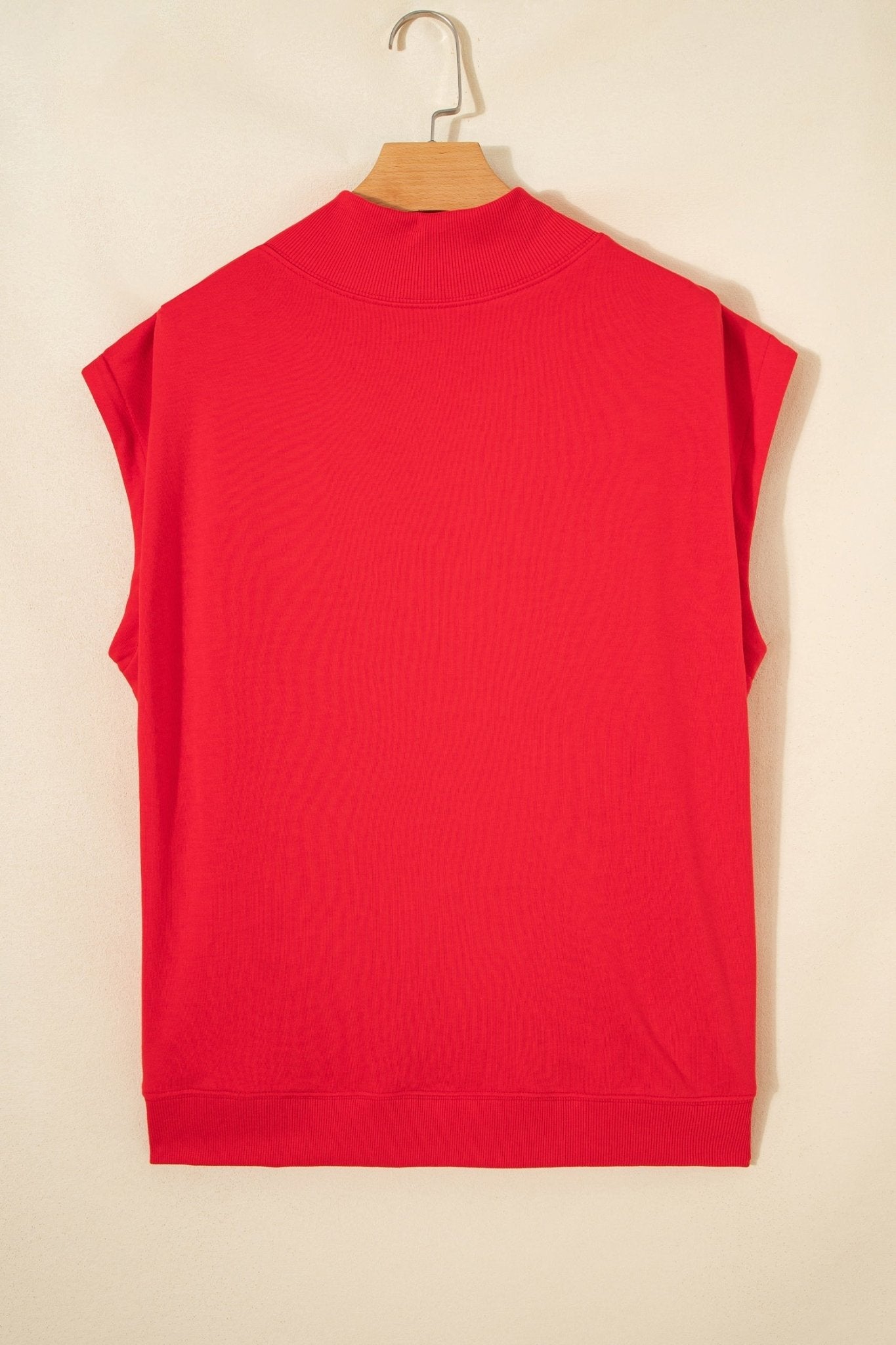 Solid Mock Neck Cap Sleeve Oversized Top - Rooted & Reckless Co.