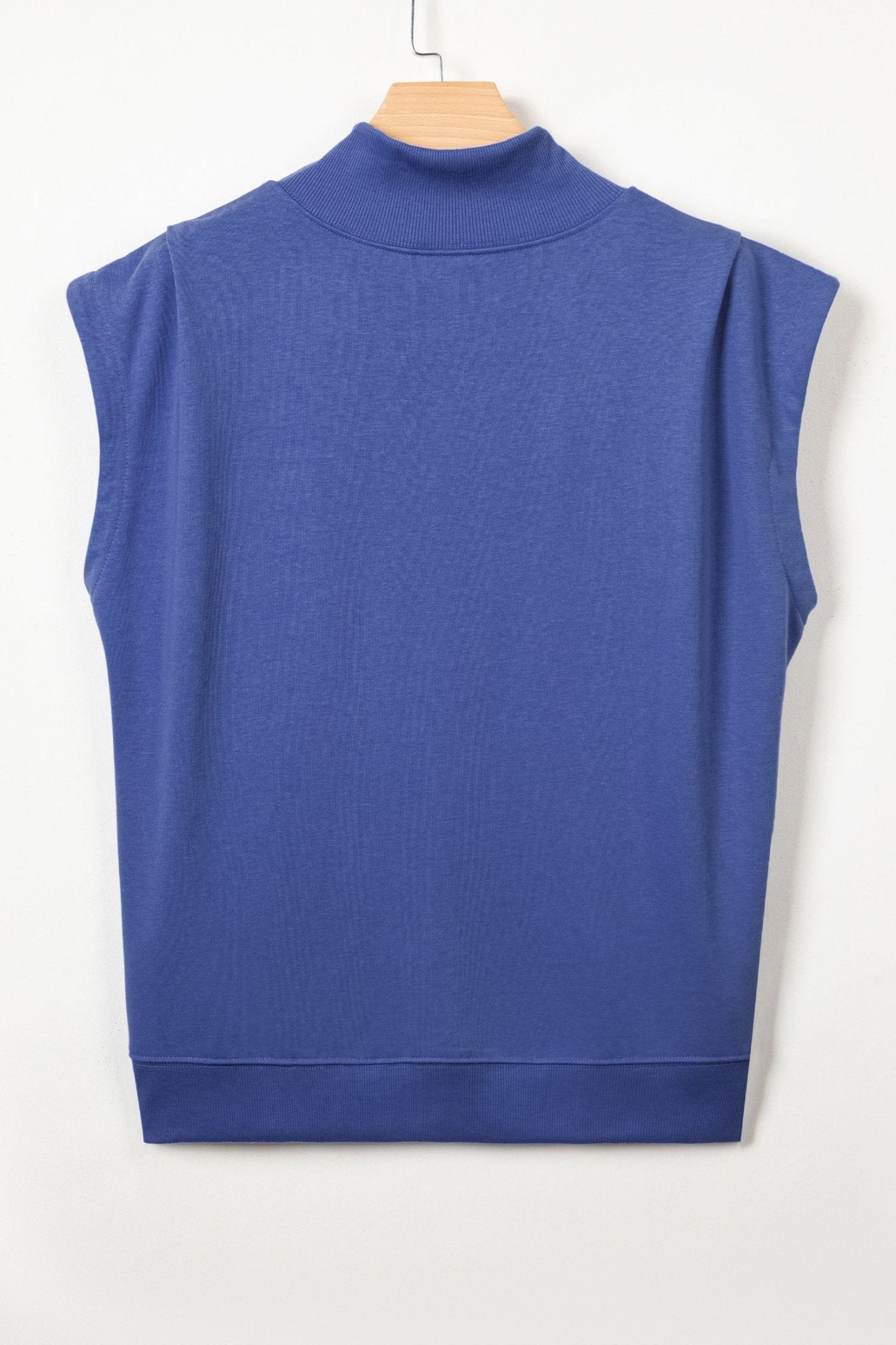 Solid Mock Neck Cap Sleeve Oversized Top - Rooted & Reckless Co.