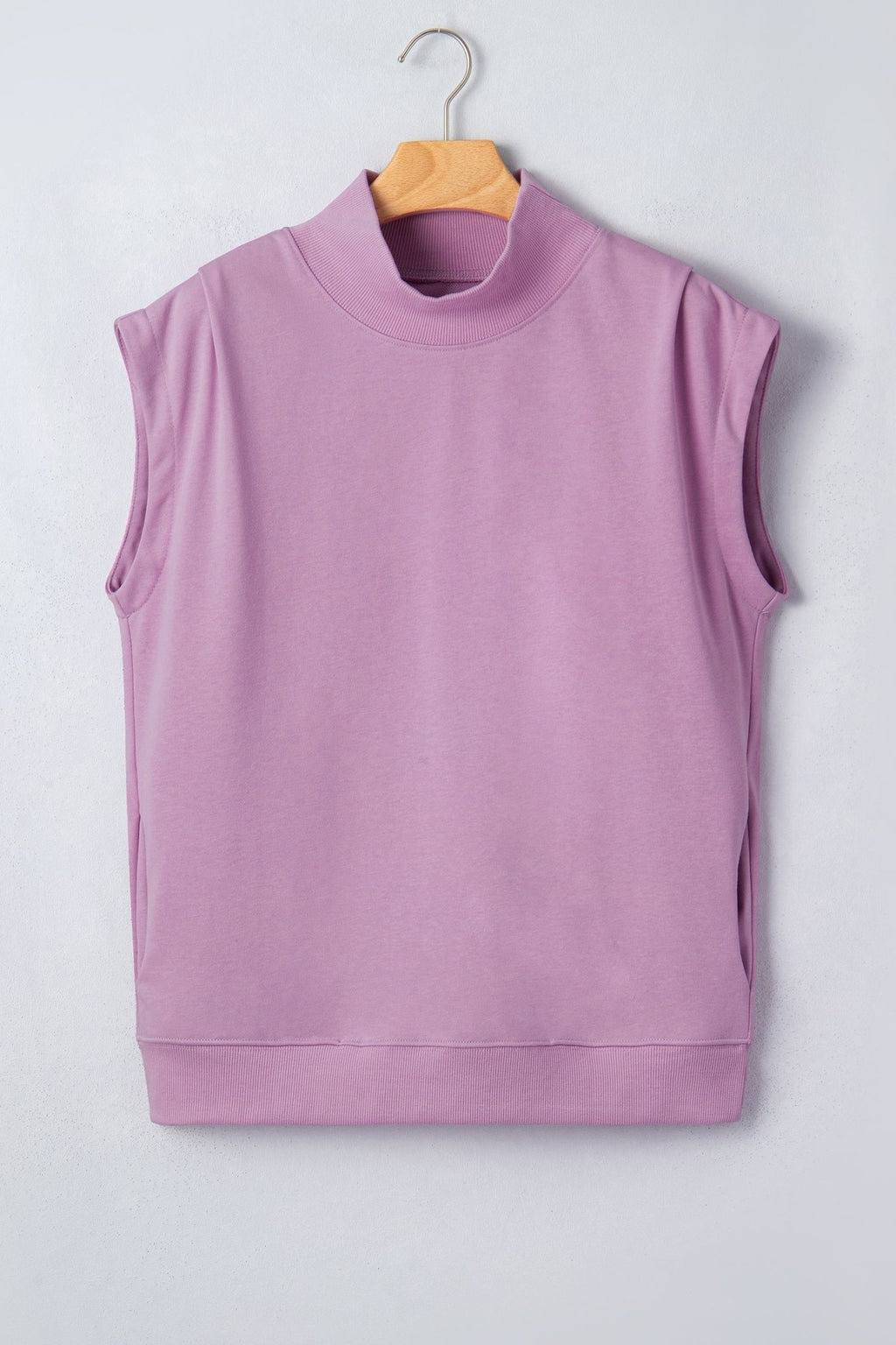 Solid Mock Neck Cap Sleeve Oversized Top - Rooted & Reckless Co.