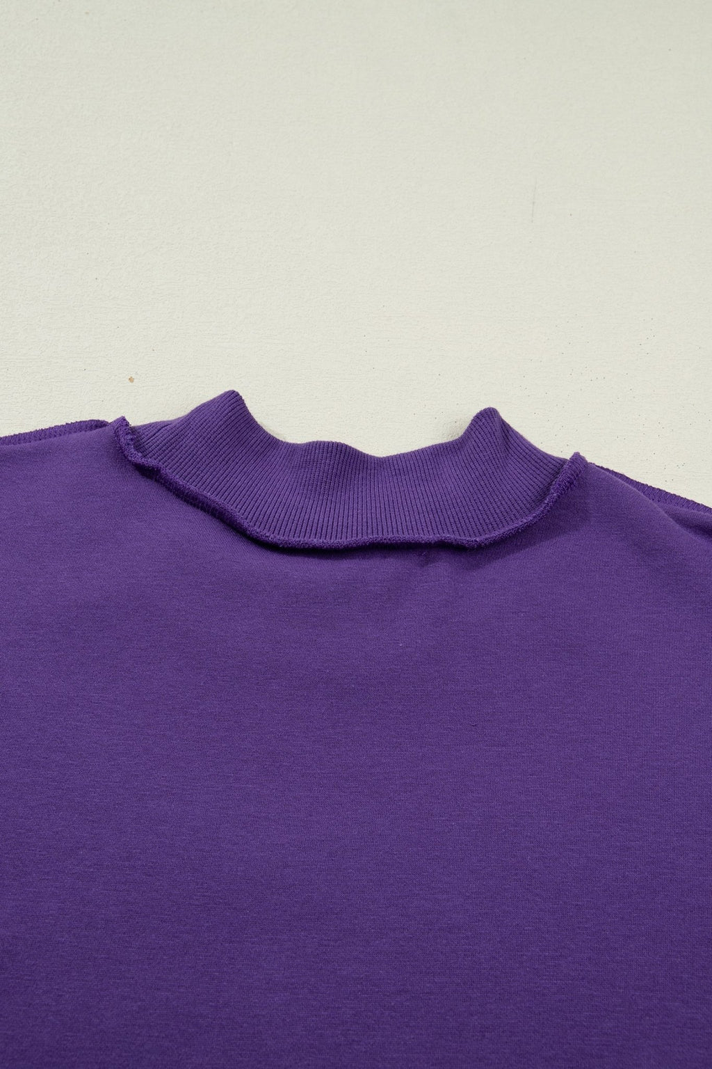Solid Mock Neck Drop Shoulder Oversize Sweatshirt - Rooted & Reckless Co.