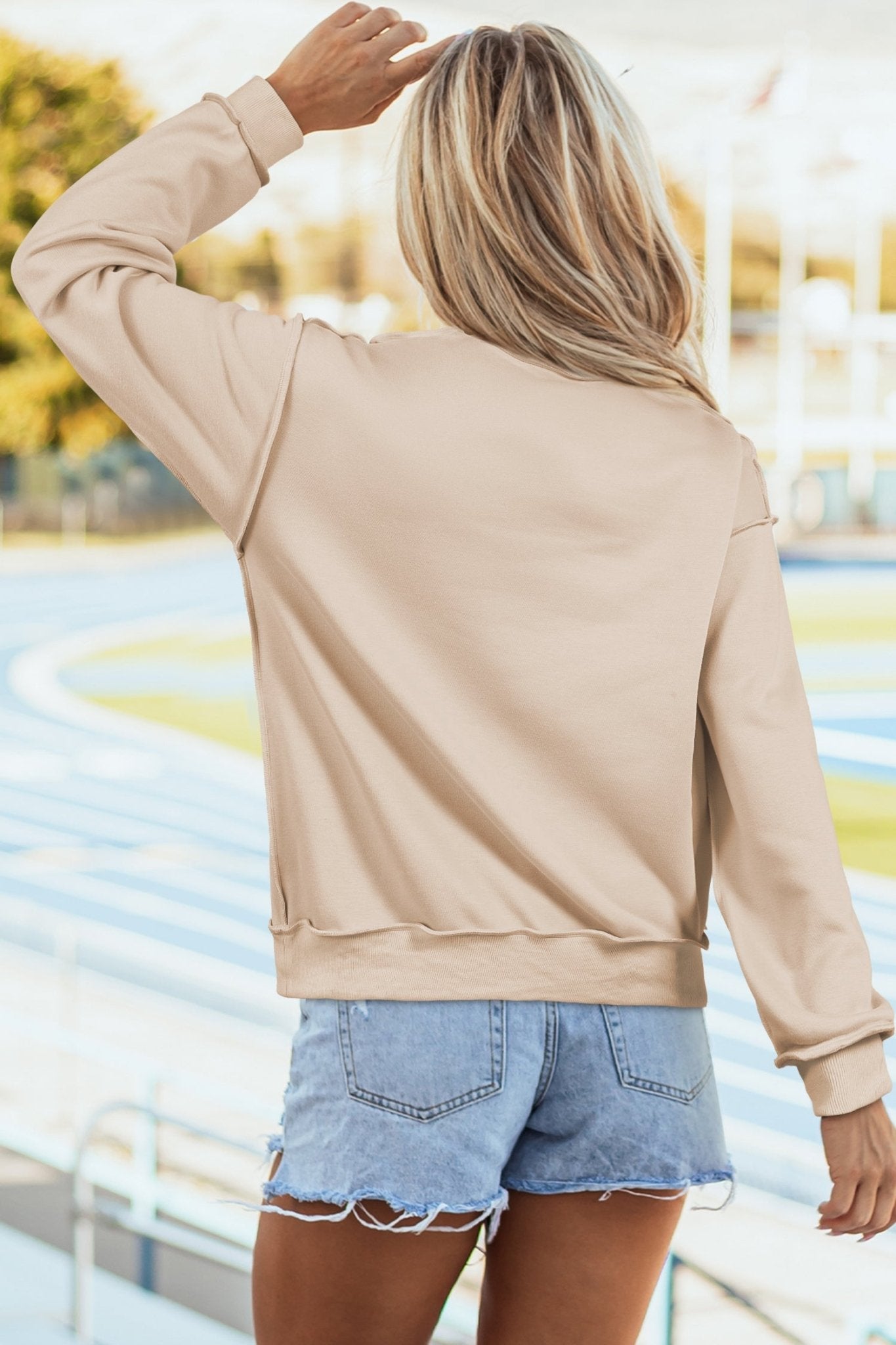 Solid Mock Neck Drop Shoulder Oversize Sweatshirt - Rooted & Reckless Co.