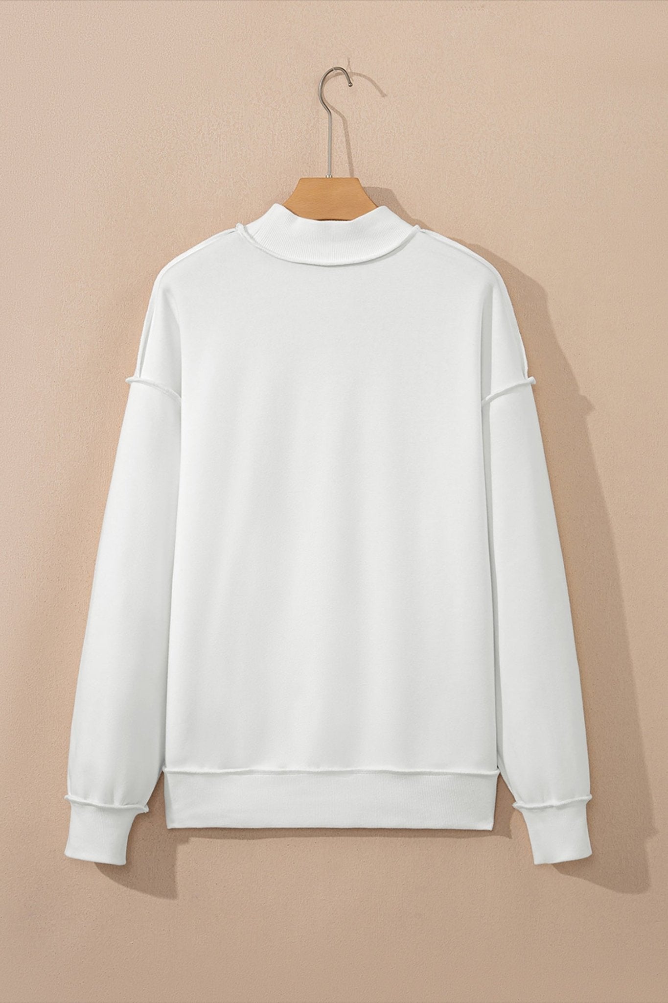 Solid Mock Neck Drop Shoulder Oversize Sweatshirt - Rooted & Reckless Co.