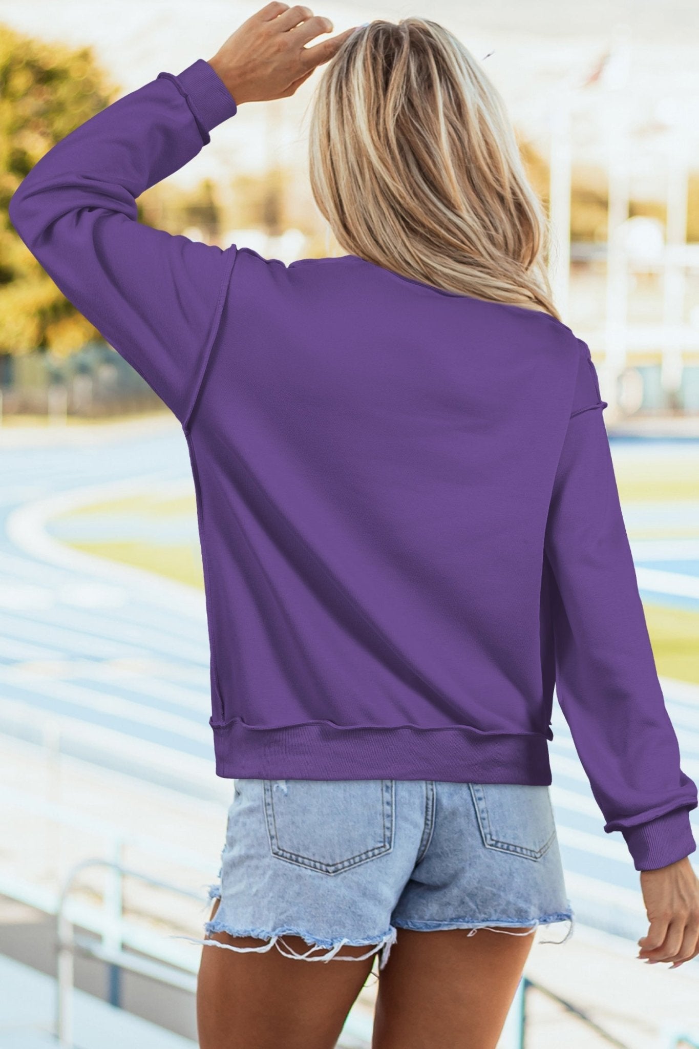 Solid Mock Neck Drop Shoulder Oversize Sweatshirt - Rooted & Reckless Co.