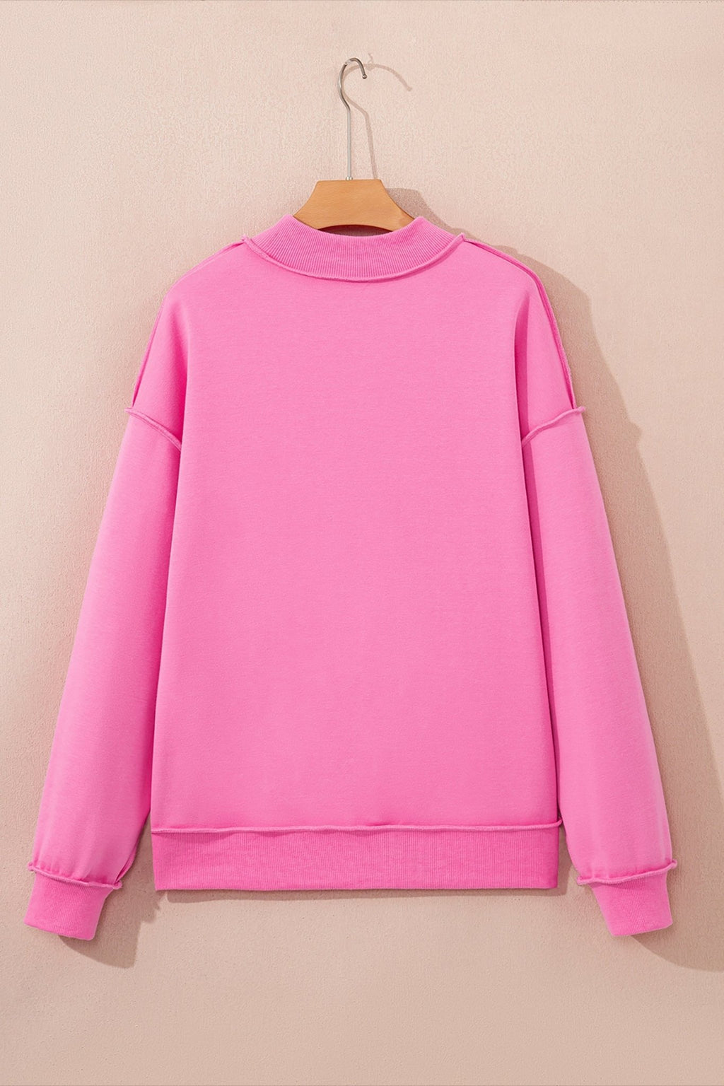 Solid Mock Neck Drop Shoulder Oversize Sweatshirt - Rooted & Reckless Co.