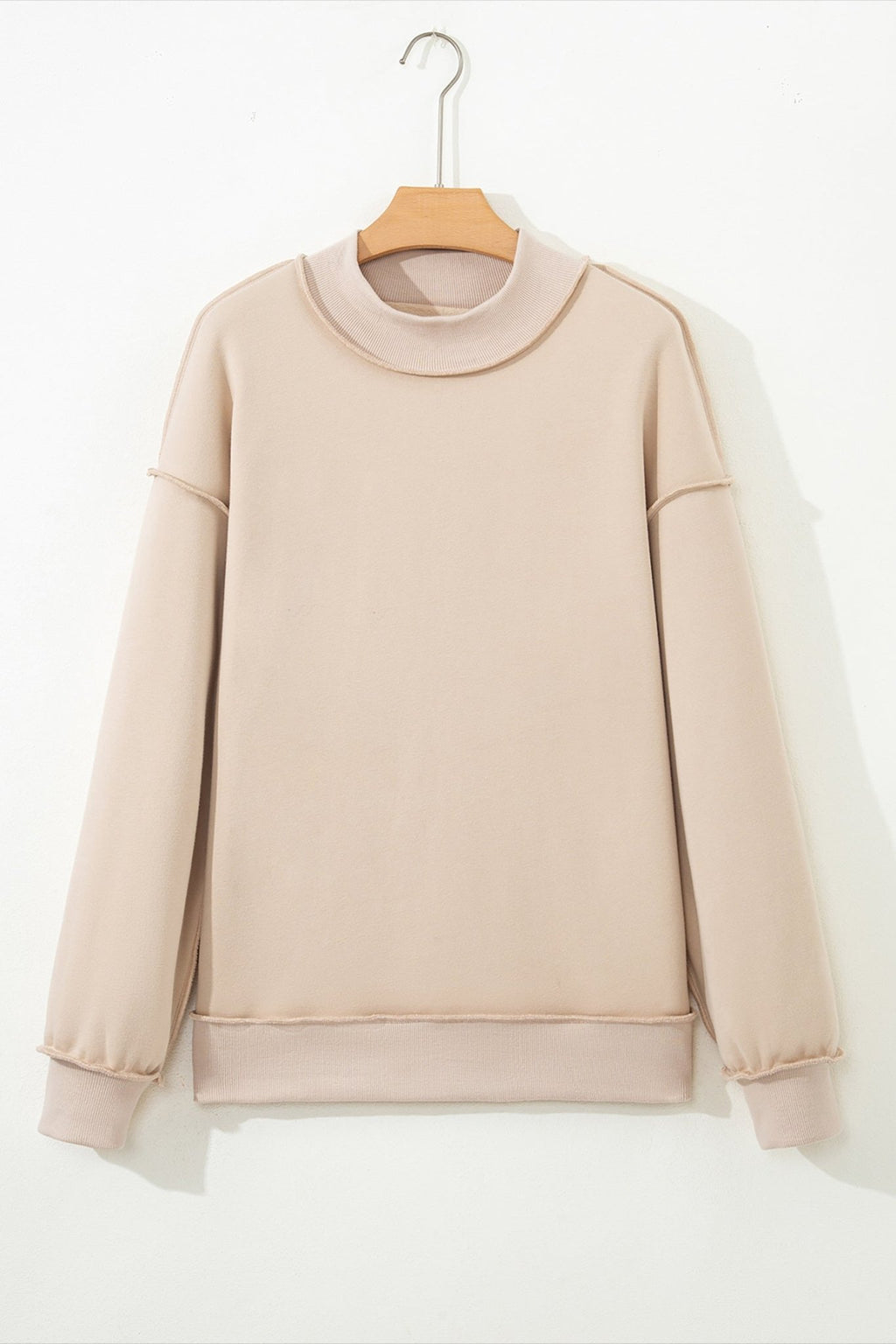 Solid Mock Neck Drop Shoulder Oversize Sweatshirt - Rooted & Reckless Co.