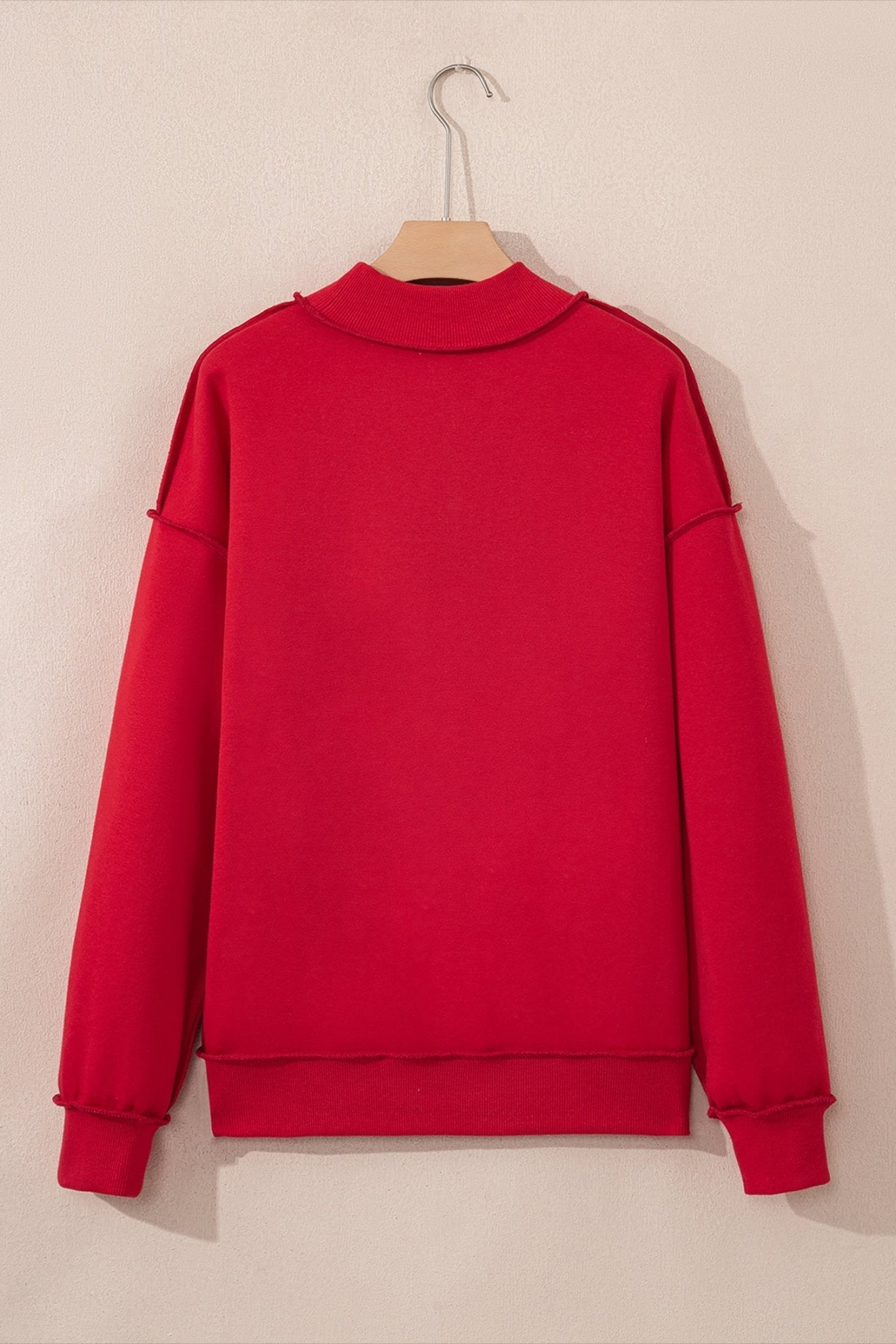 Solid Mock Neck Drop Shoulder Oversize Sweatshirt - Rooted & Reckless Co.