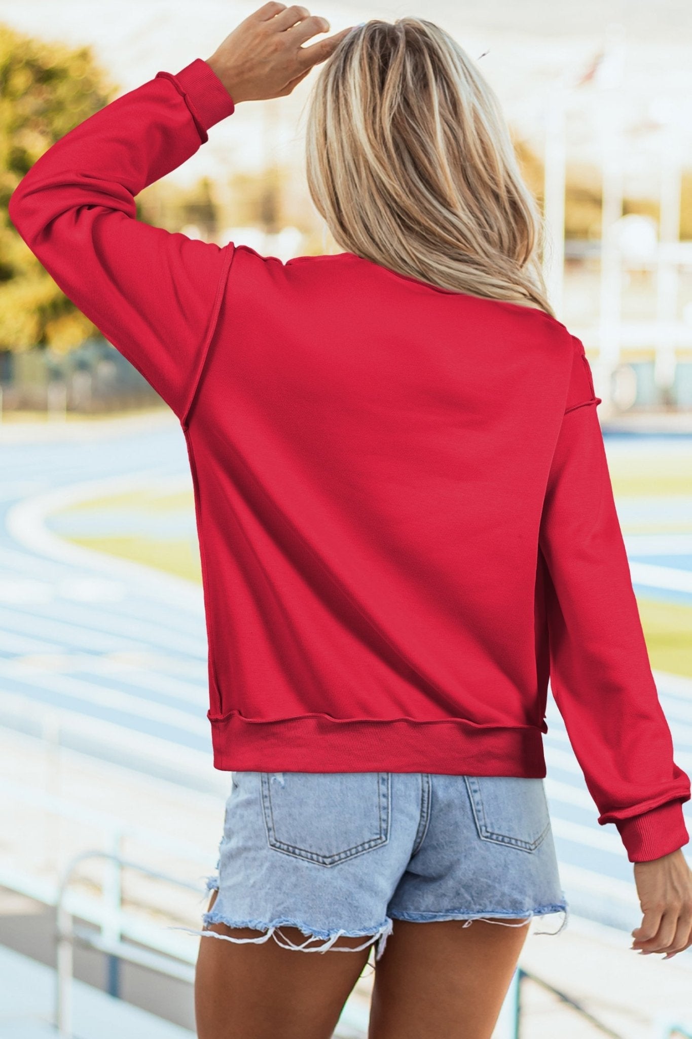 Solid Mock Neck Drop Shoulder Oversize Sweatshirt - Rooted & Reckless Co.