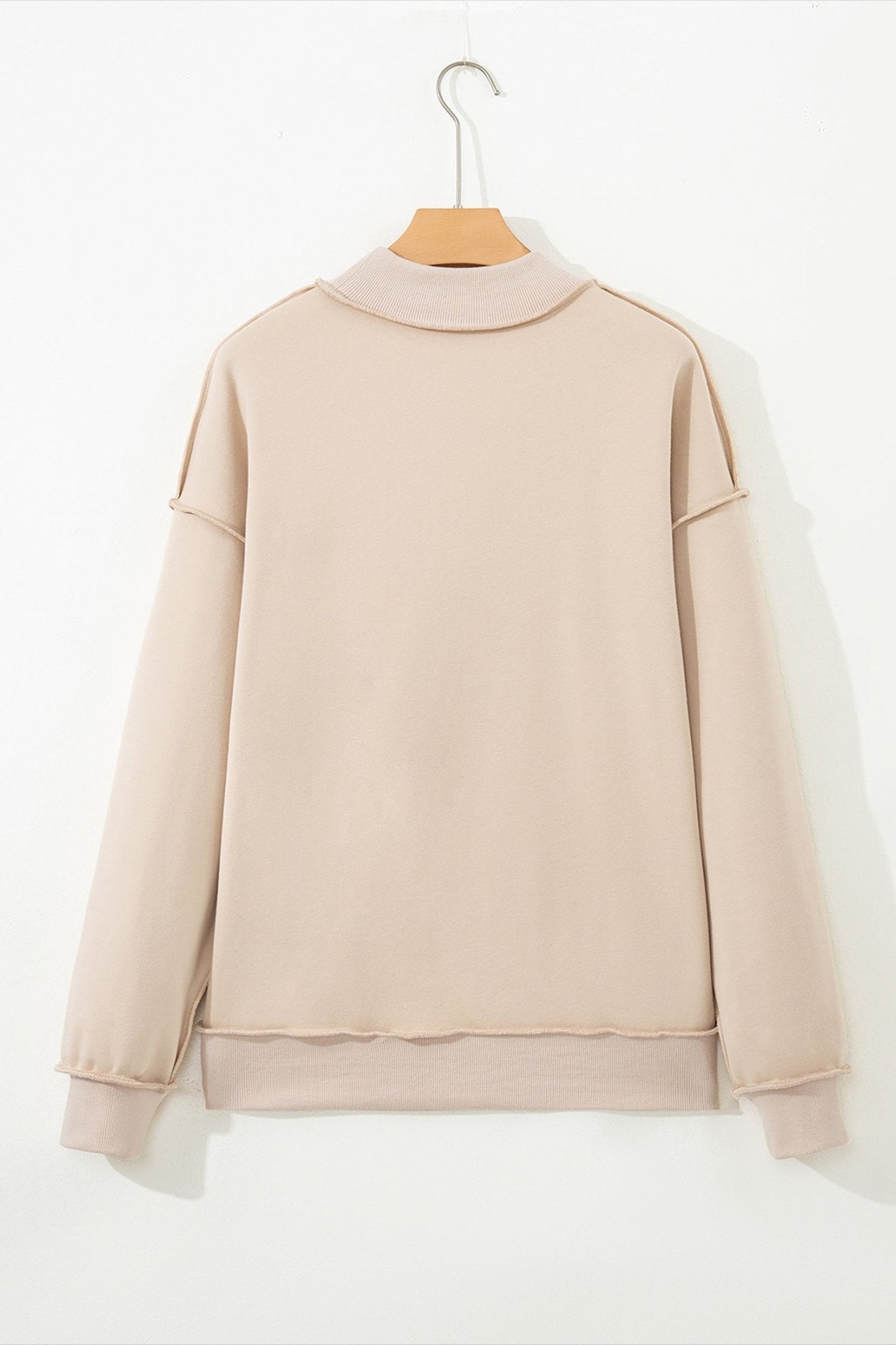Solid Mock Neck Drop Shoulder Oversize Sweatshirt - Rooted & Reckless Co.