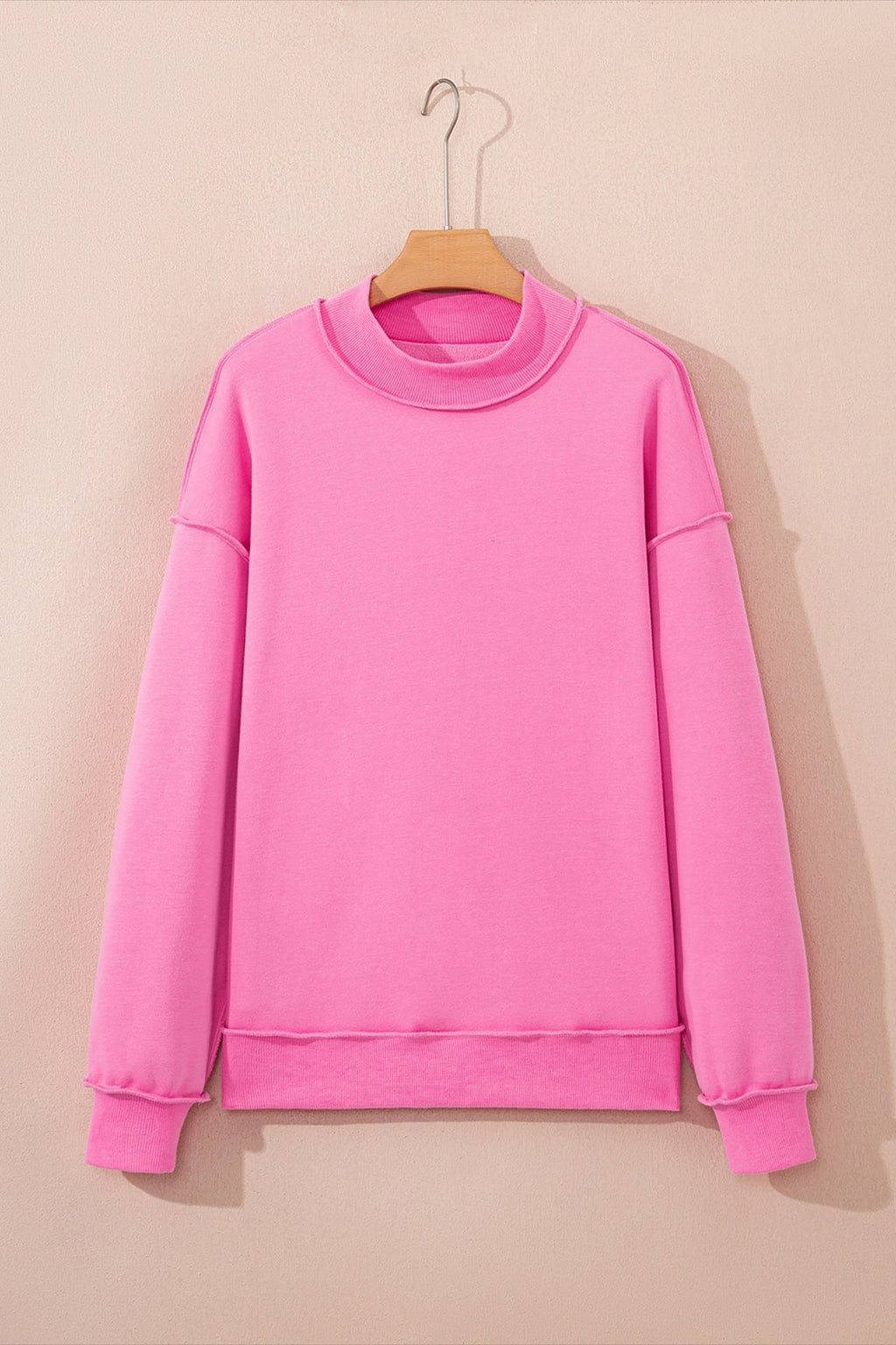 Solid Mock Neck Drop Shoulder Oversize Sweatshirt - Rooted & Reckless Co.