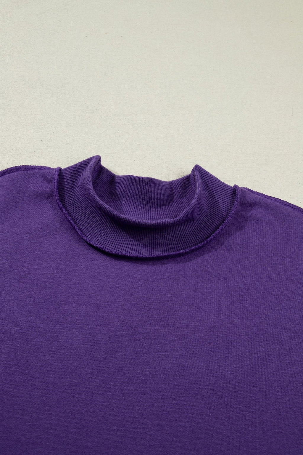 Solid Mock Neck Drop Shoulder Oversize Sweatshirt - Rooted & Reckless Co.