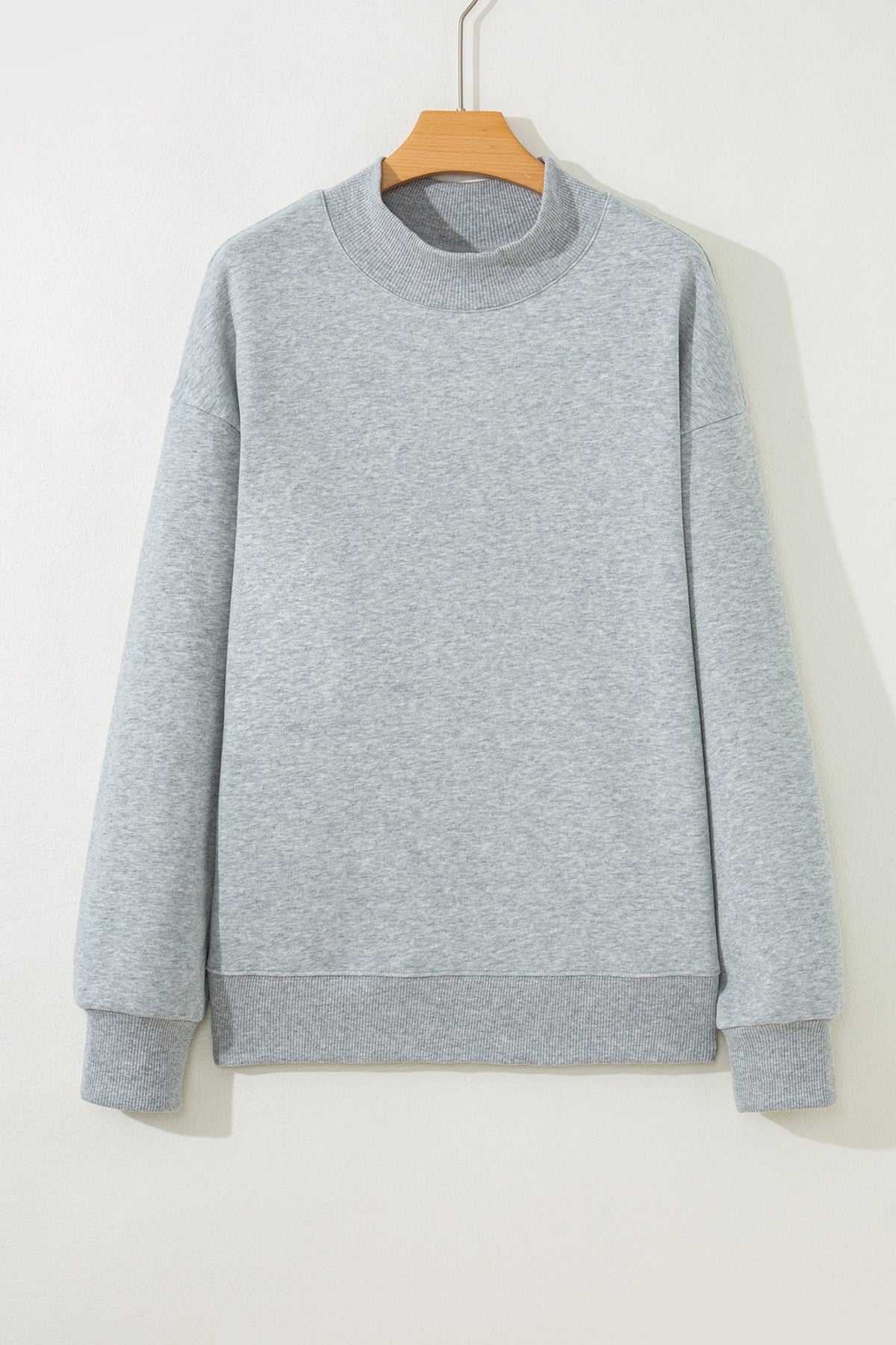 Solid Mock Neck Oversized Sweatshirt - Rooted & Reckless Co.