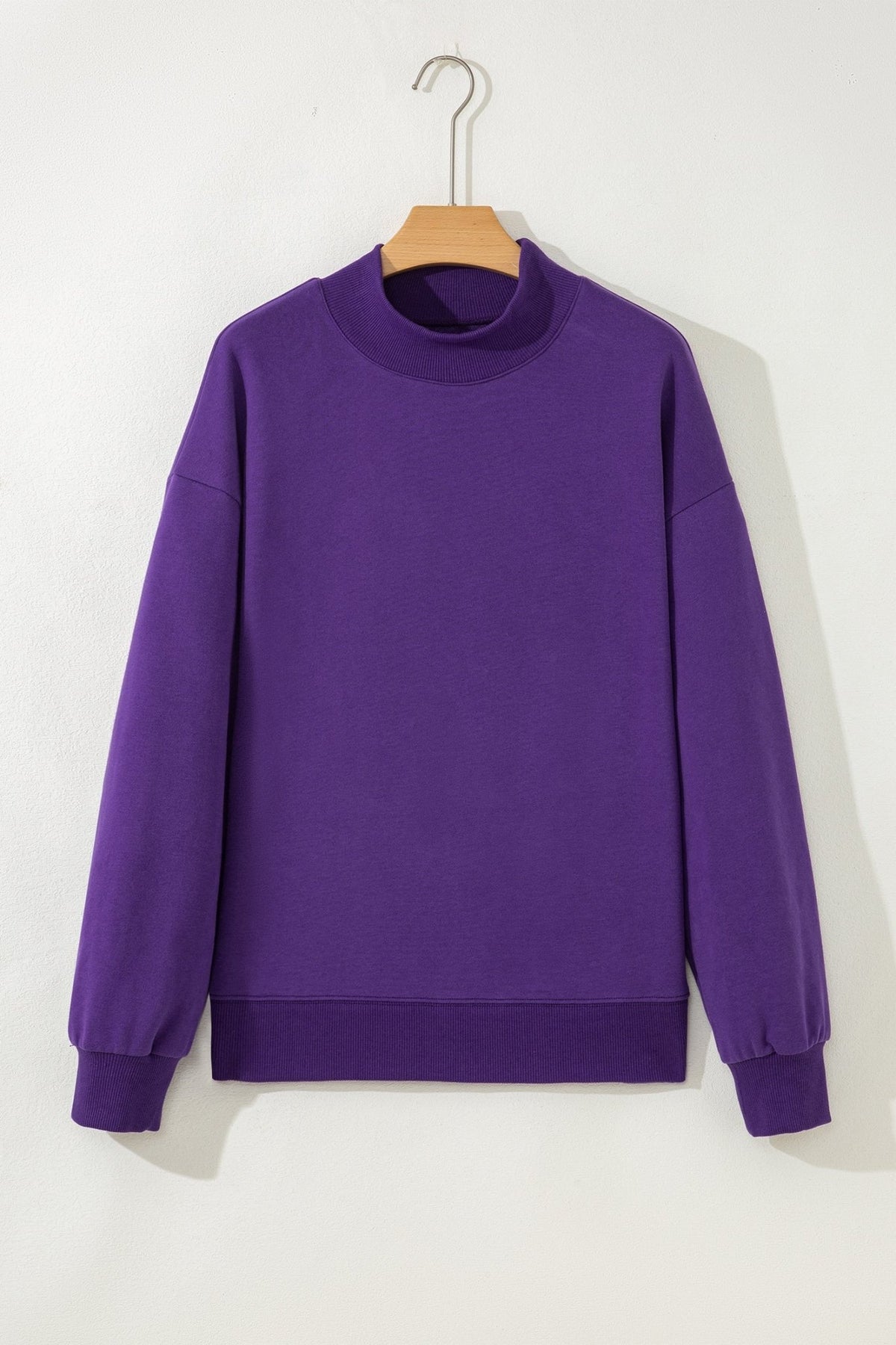 Solid Mock Neck Oversized Sweatshirt - Rooted & Reckless Co.