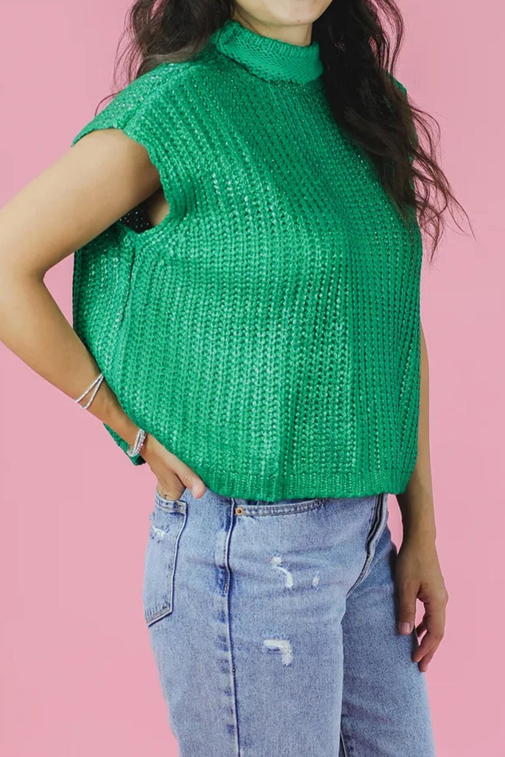 Solid Mock Neck Short Sleeve Knit Sweater - Rooted & Reckless Co.