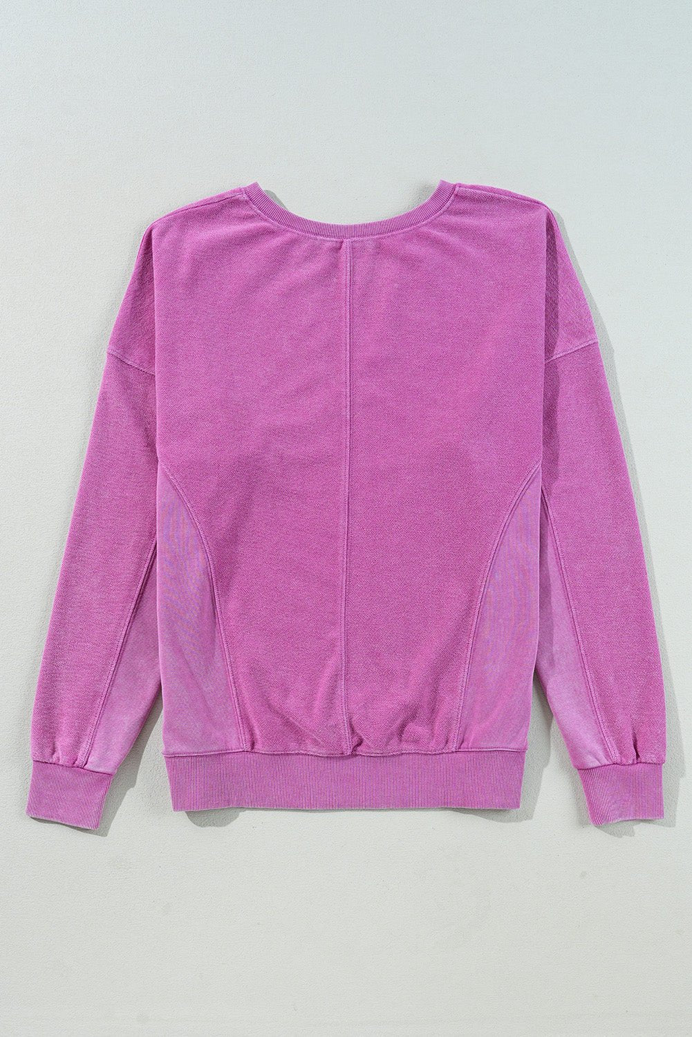 Solid Notched Neck Drop Shoulder Sweatshirt - Rooted & Reckless Co.