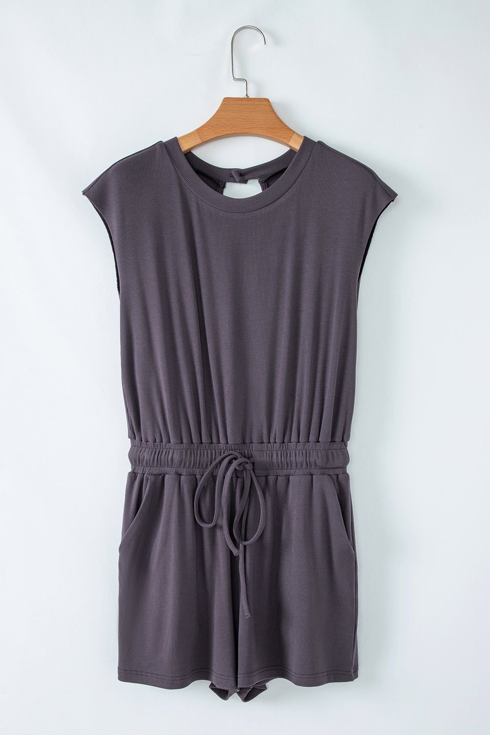 Solid Open Back Cap Sleeve Knit Romper - Rooted & Reckless Co.