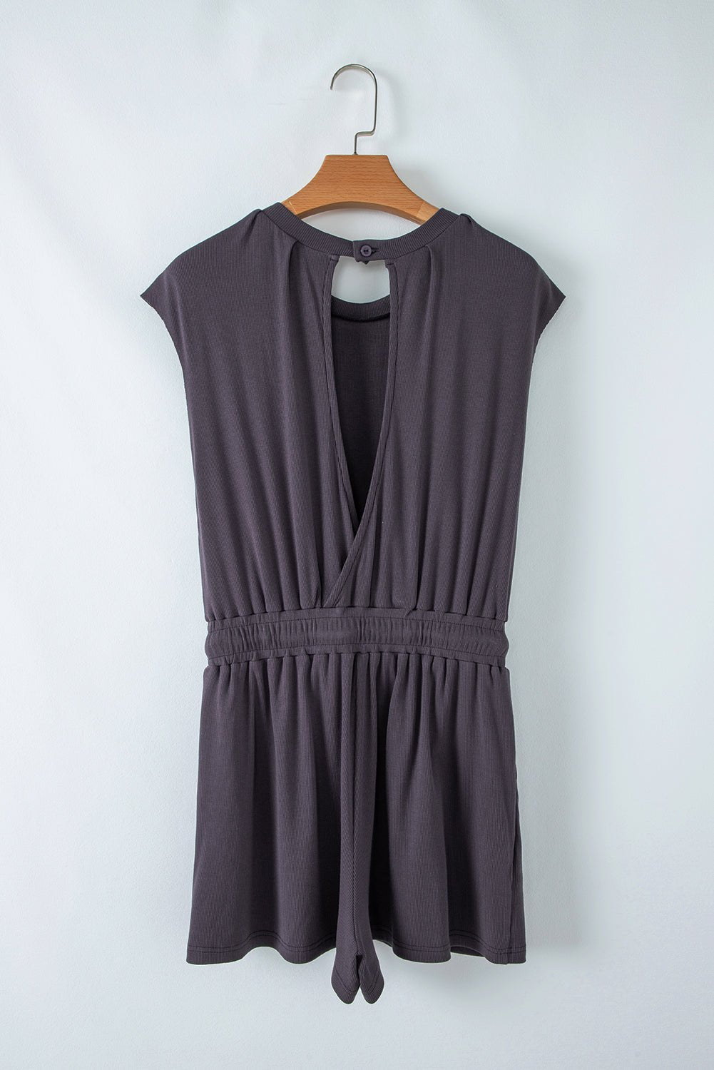 Solid Open Back Cap Sleeve Knit Romper - Rooted & Reckless Co.