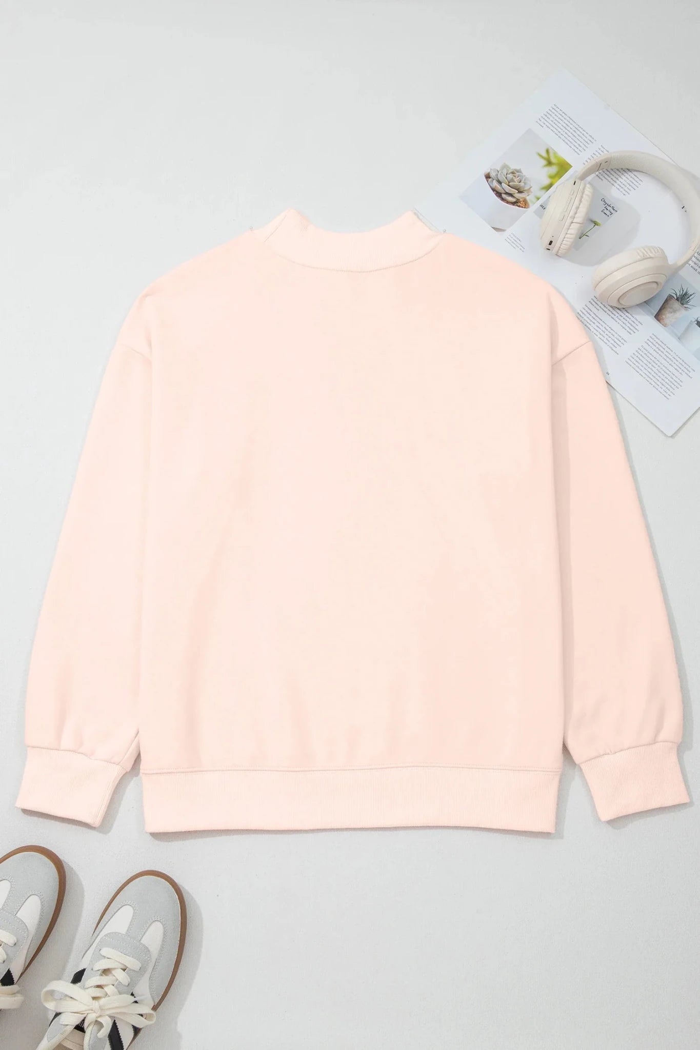 Solid Oversize Mock Neck Sweatshirt - Rooted & Reckless Co.