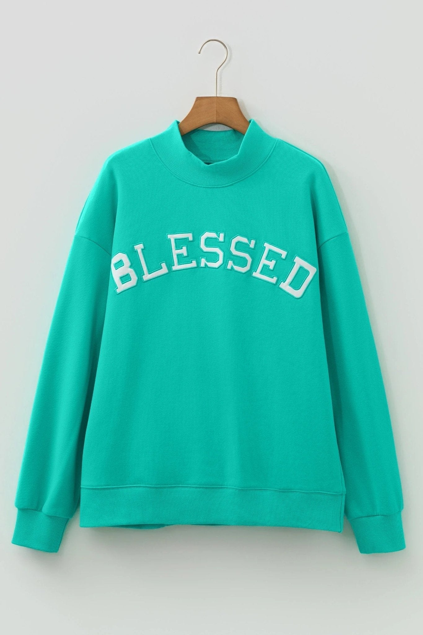 Solid Oversize Mock Neck Sweatshirt - Rooted & Reckless Co.