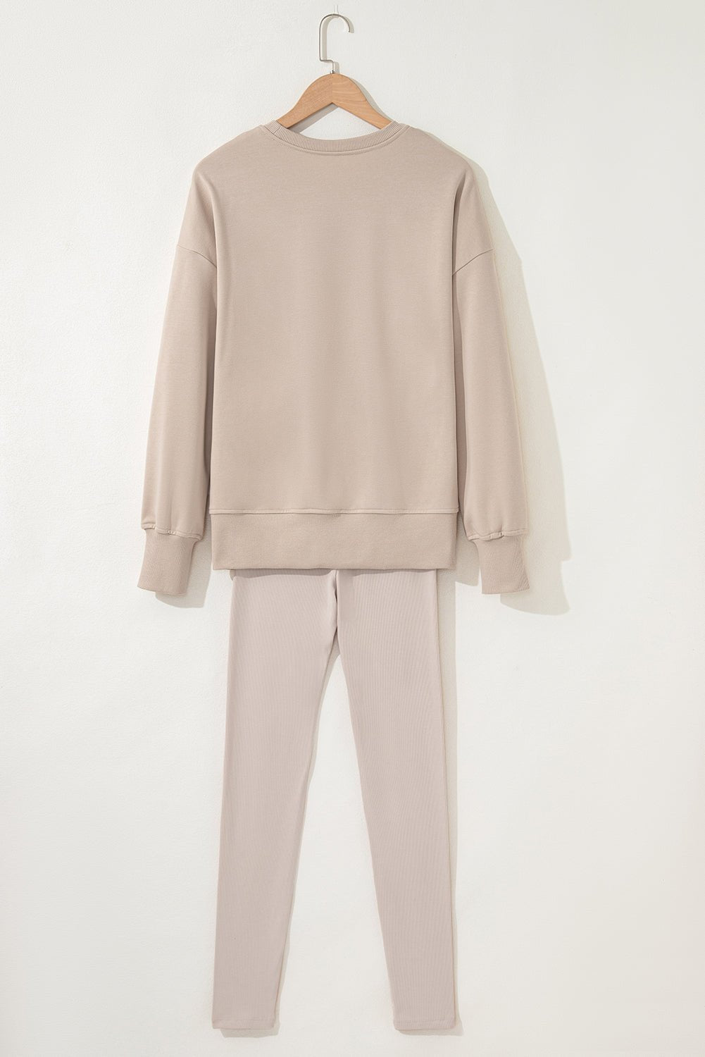 Solid Oversize Sweatshirt and Ribbed Leggings Set - Rooted & Reckless Co.