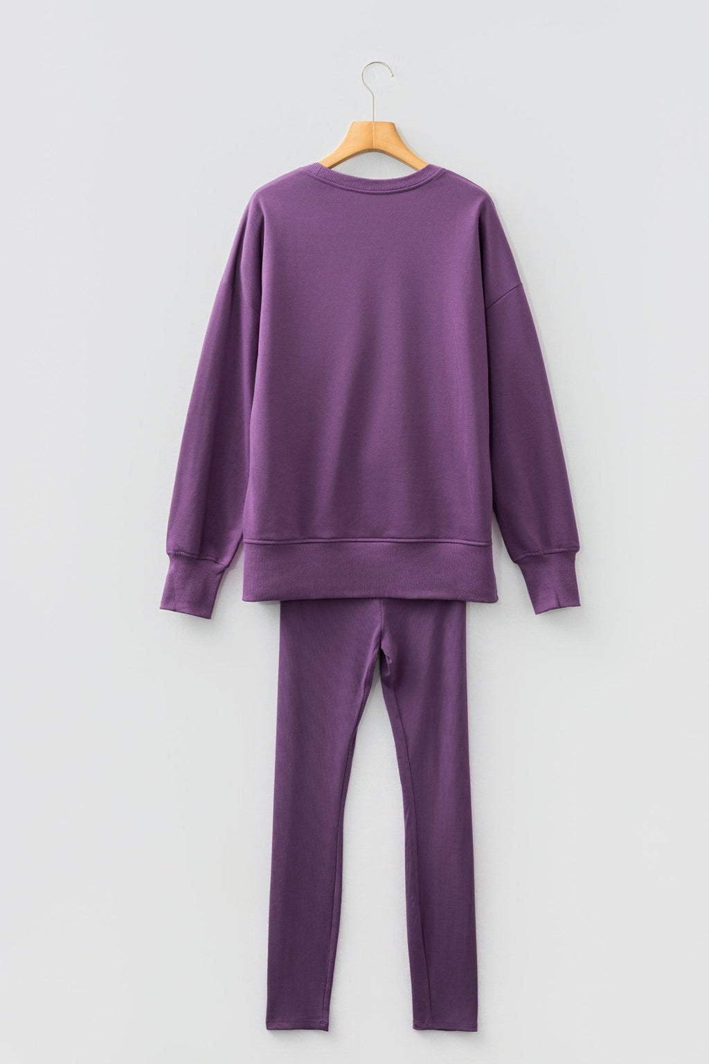 Solid Oversize Sweatshirt and Ribbed Leggings Set - Rooted & Reckless Co.