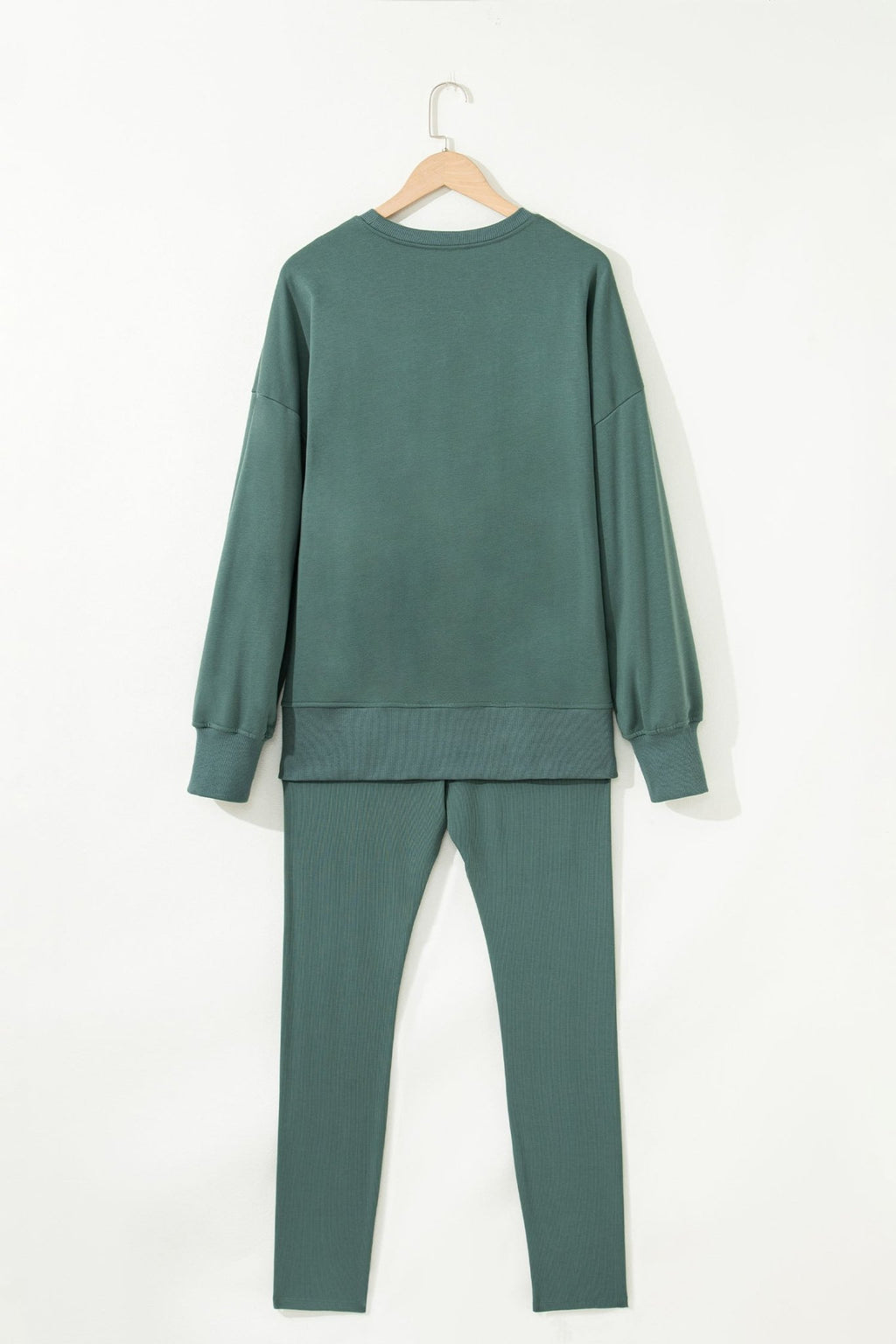 Solid Oversize Sweatshirt and Ribbed Leggings Set - Rooted & Reckless Co.
