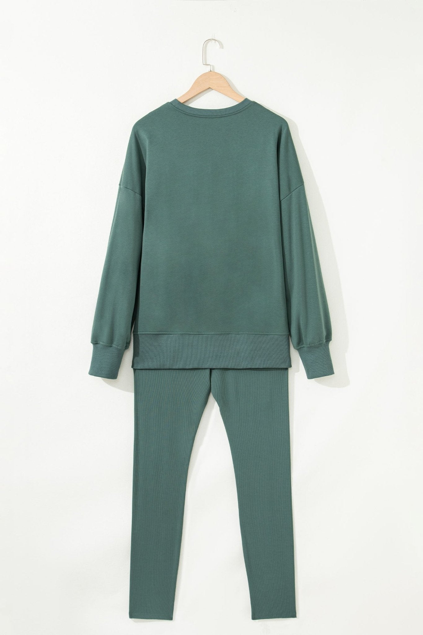 Solid Oversize Sweatshirt and Ribbed Leggings Set - Rooted & Reckless Co.