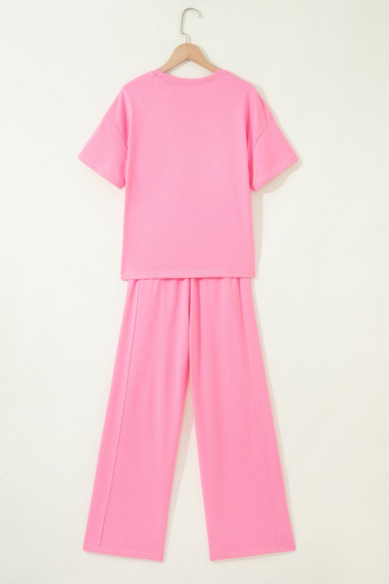 Solid Oversize Tee & Wide Leg Pants Set - Rooted & Reckless Co.
