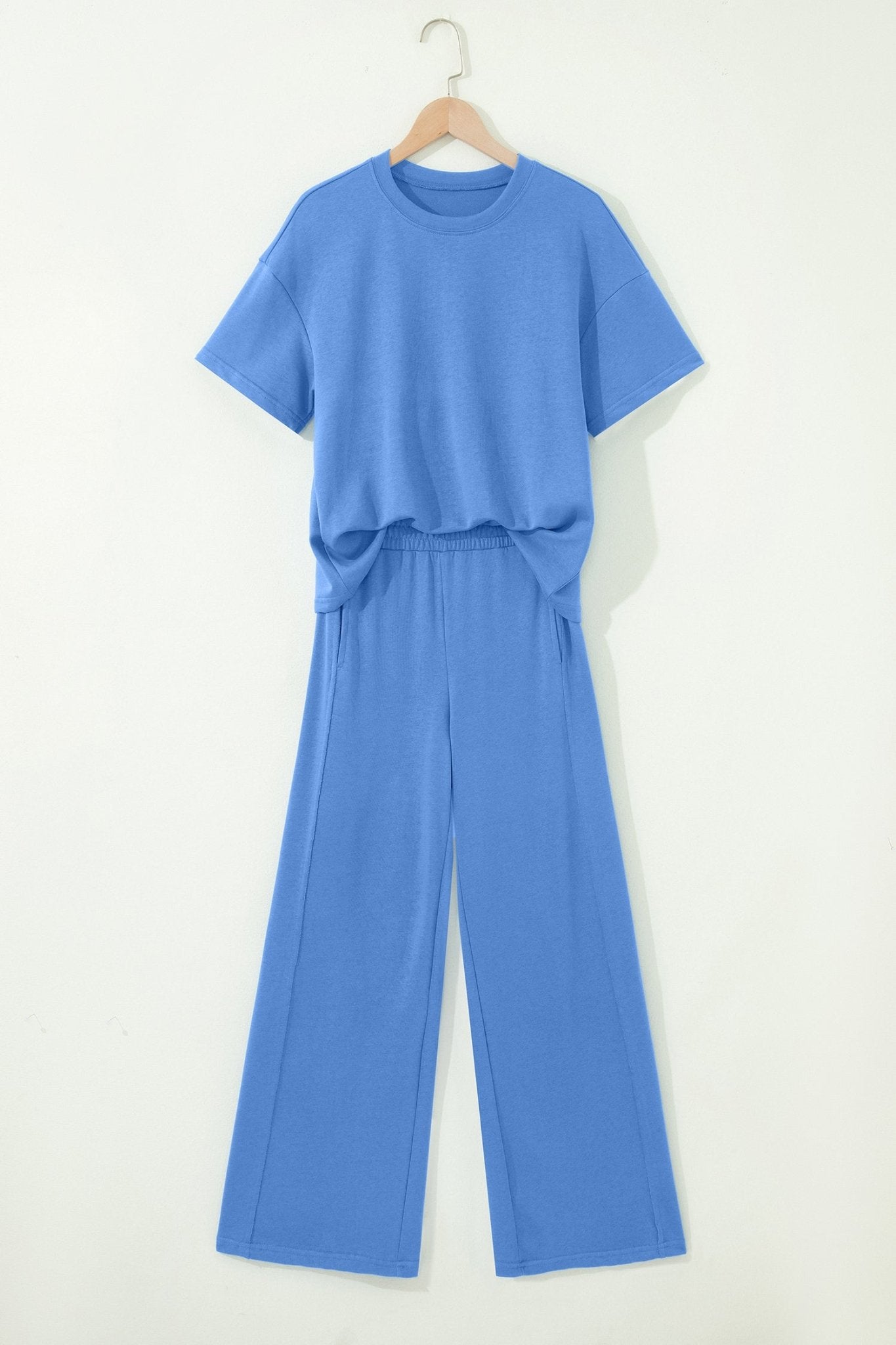Solid Oversize Tee & Wide Leg Pants Set - Rooted & Reckless Co.