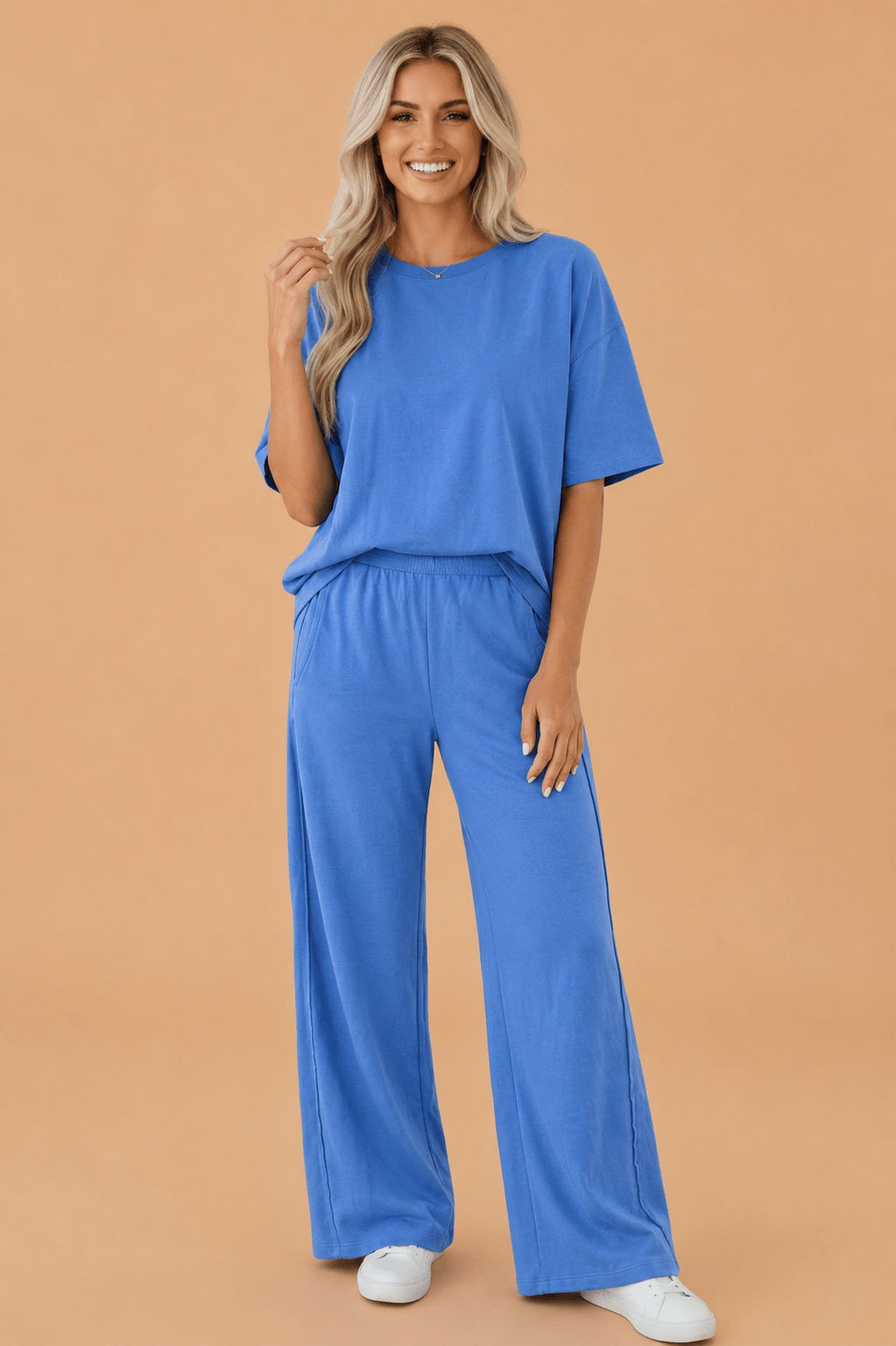 Solid Oversize Tee & Wide Leg Pants Set - Rooted & Reckless Co.