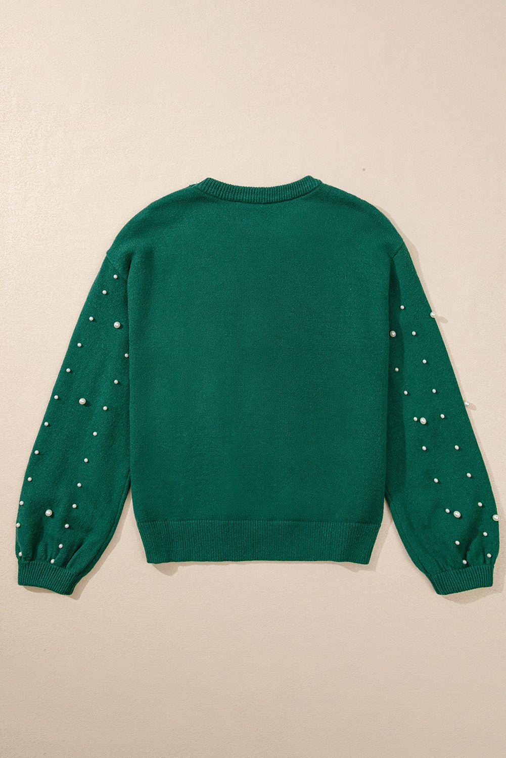 Solid Pearl Drop Shoulder Round Neck Sweater - Rooted & Reckless Co.