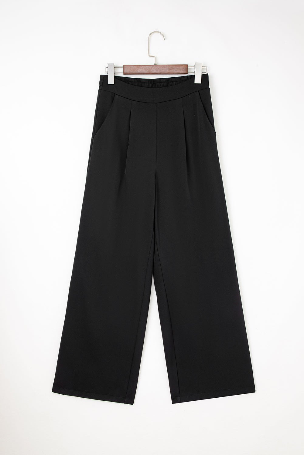 Solid Pleated Pull-On Straight Leg Pants - Rooted & Reckless Co.