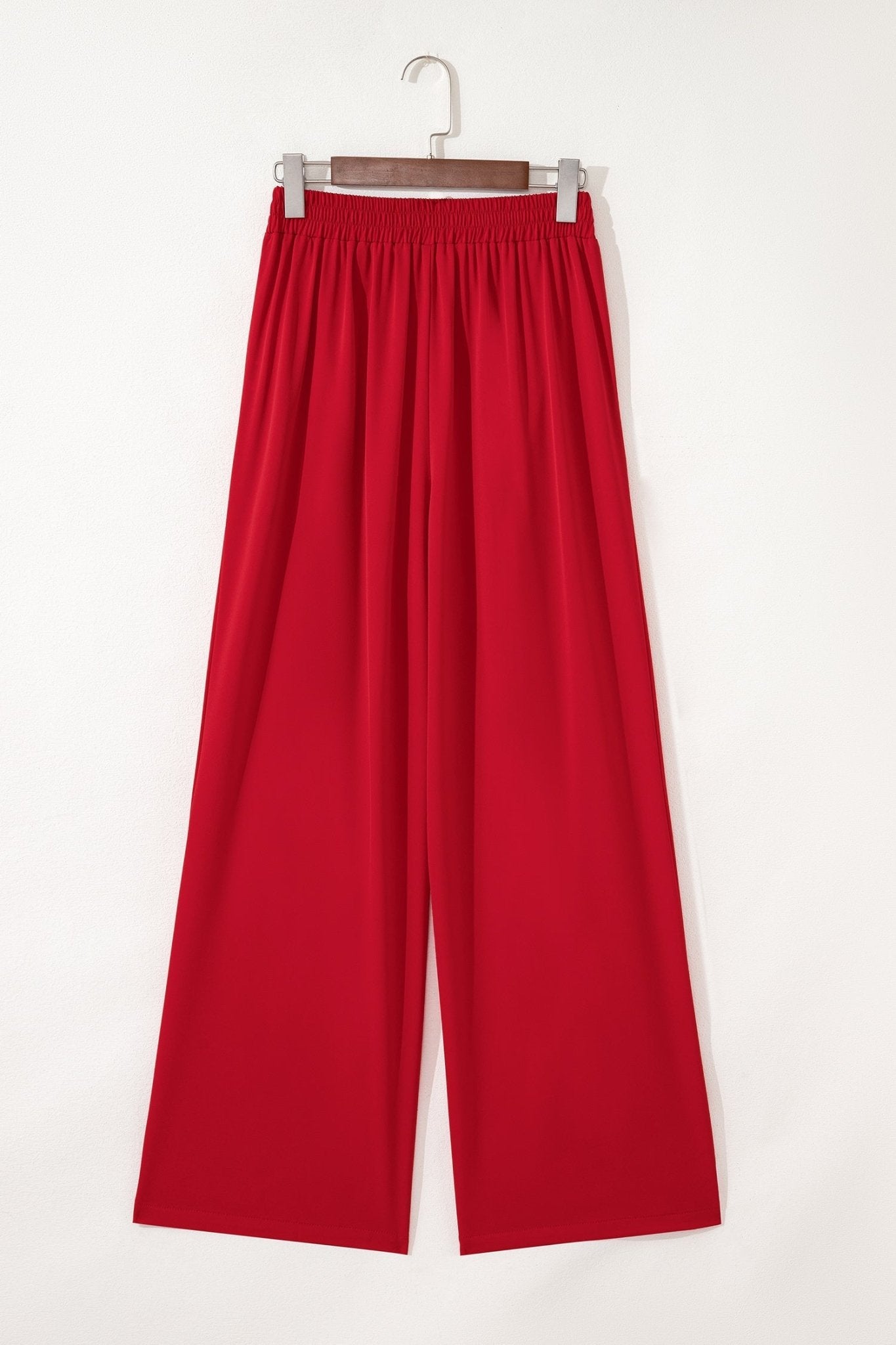 Solid Pleated Pull-On Straight Leg Pants - Rooted & Reckless Co.