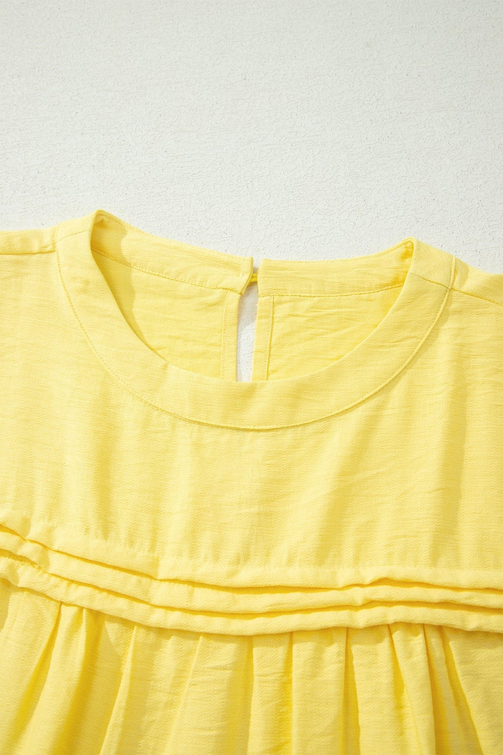 Solid Pleated Tie Sleeve Babydoll Blouse - Rooted & Reckless Co.