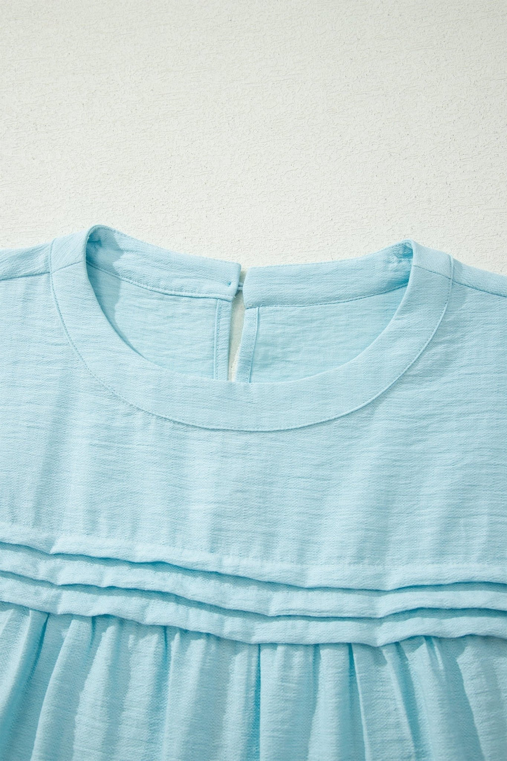 Solid Pleated Tie Sleeve Babydoll Blouse - Rooted & Reckless Co.