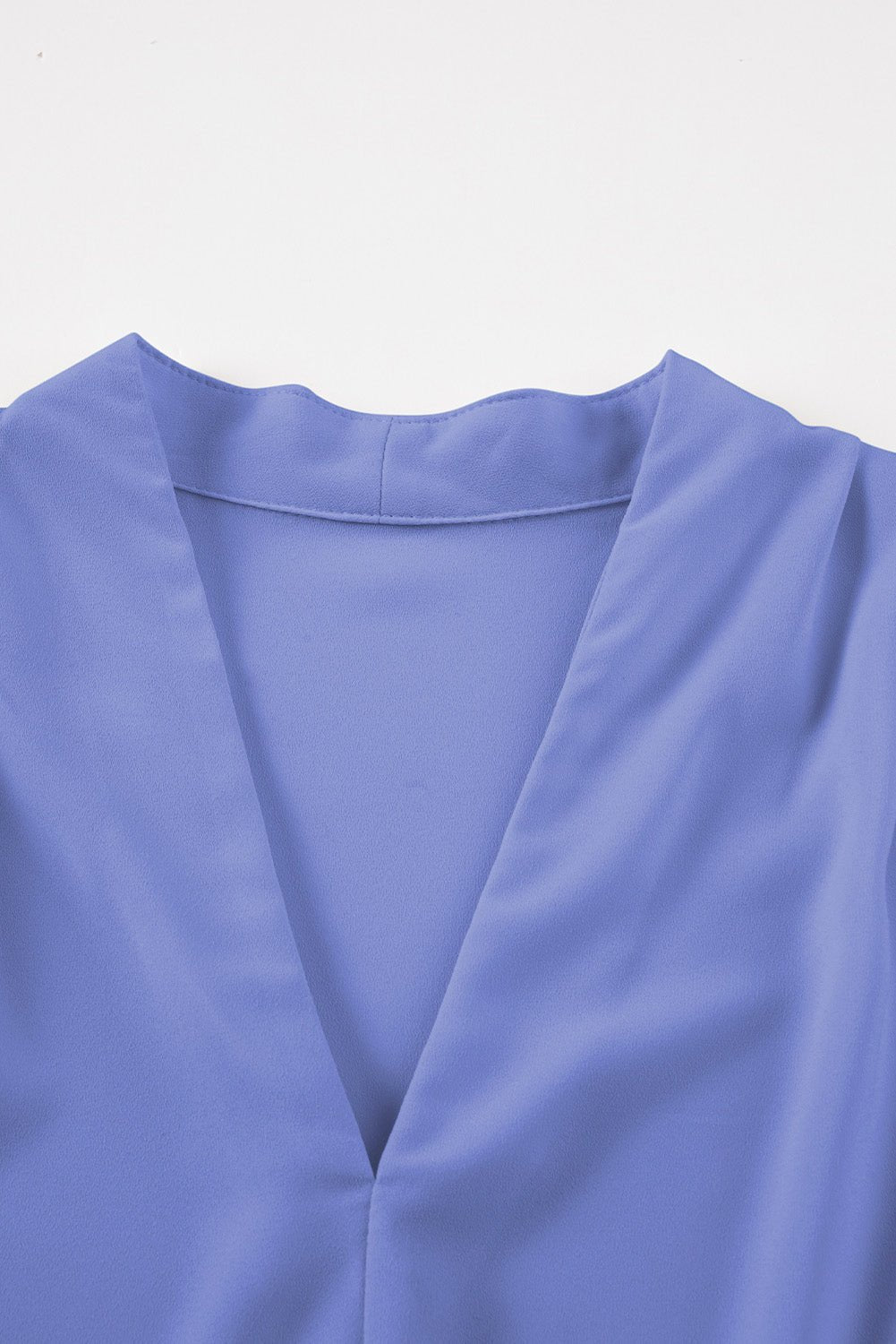Solid Pleated V-Neck Long Sleeve Blouse - Rooted & Reckless Co.