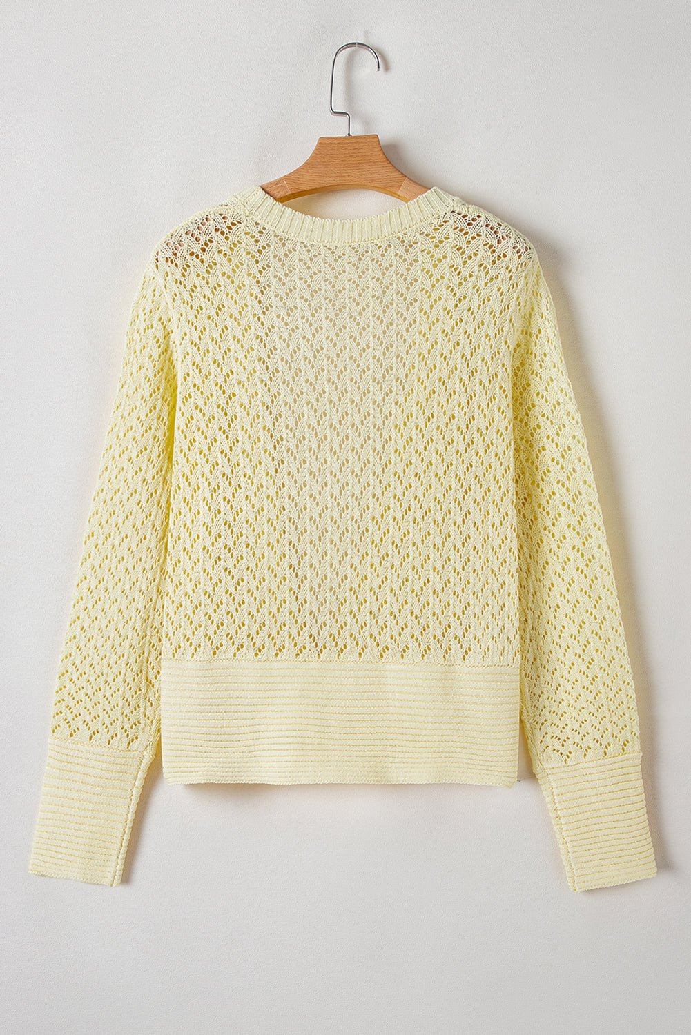 Solid Pointelle Knit Open Front Cardigan - Rooted & Reckless Co.