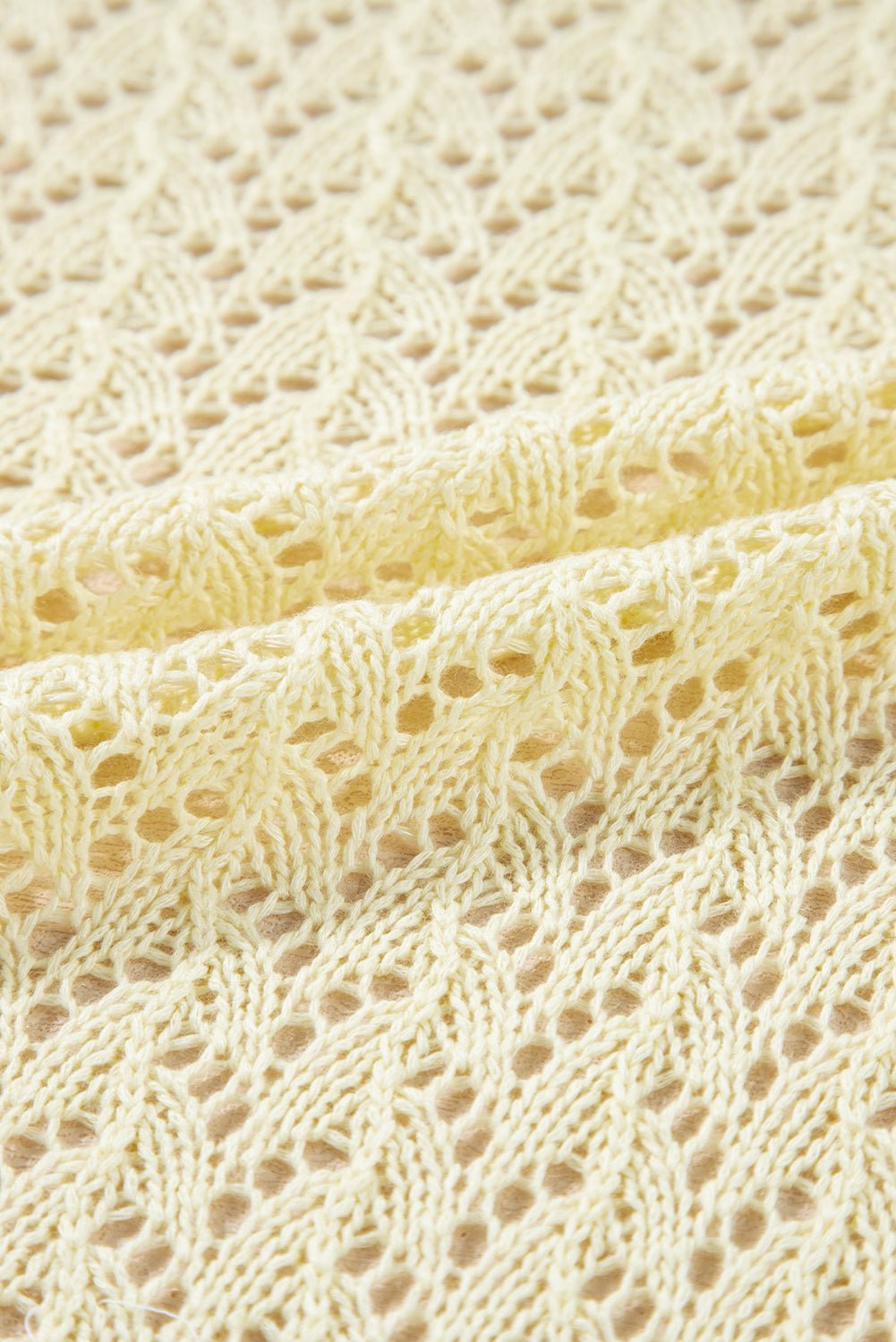 Solid Pointelle Knit Open Front Cardigan - Rooted & Reckless Co.