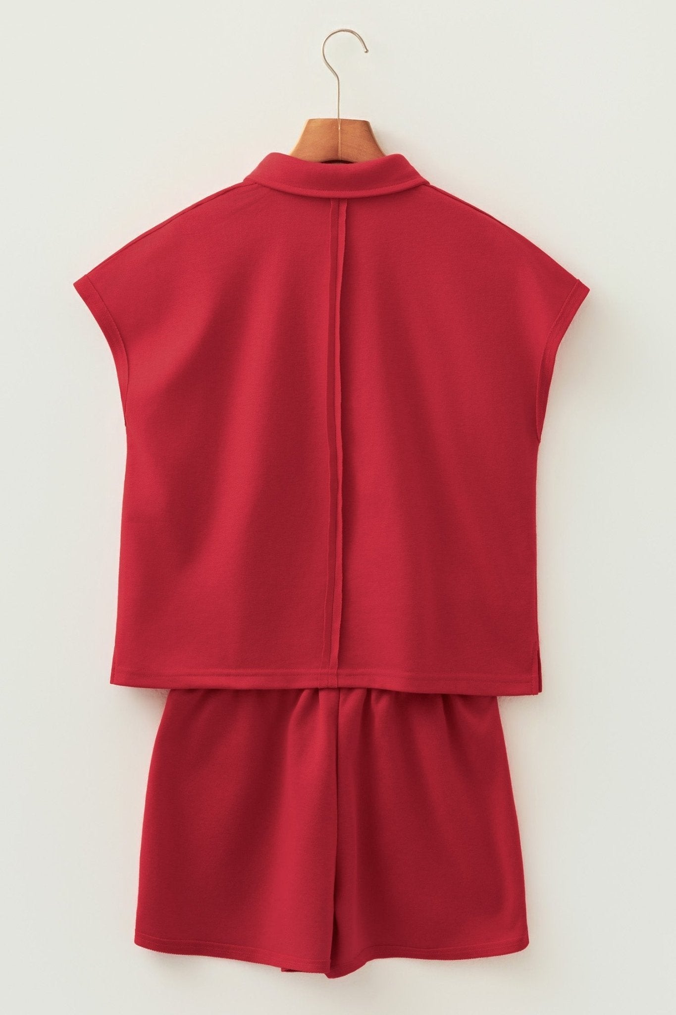 Solid Polo Tee & Elastic Waist Short Set - Rooted & Reckless Co.