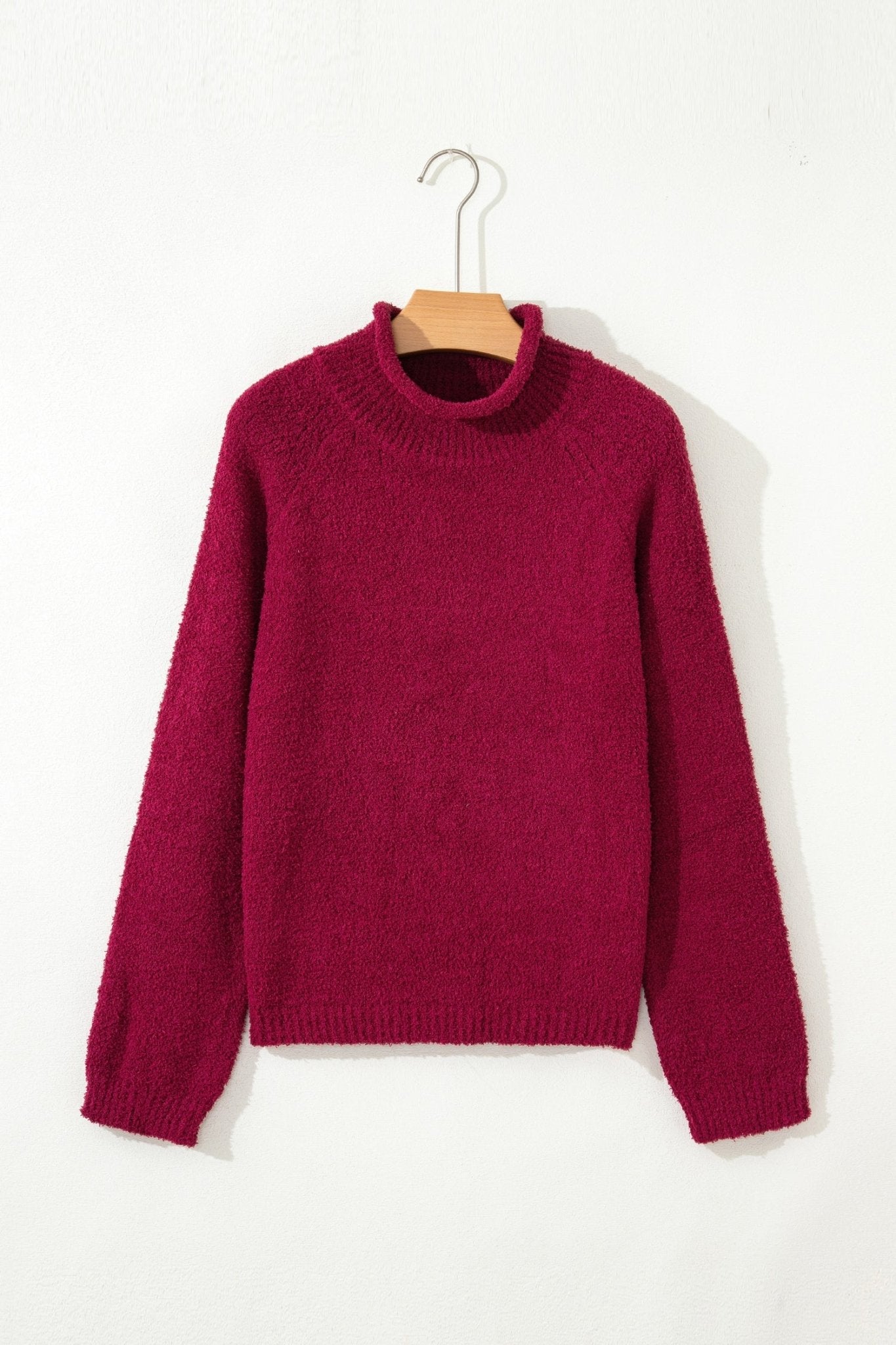 Solid Popcorn Knit Mock Neck Sweater - Rooted & Reckless Co.