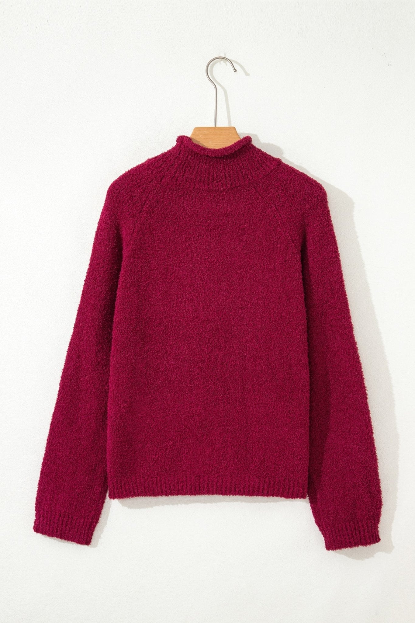 Solid Popcorn Knit Mock Neck Sweater - Rooted & Reckless Co.