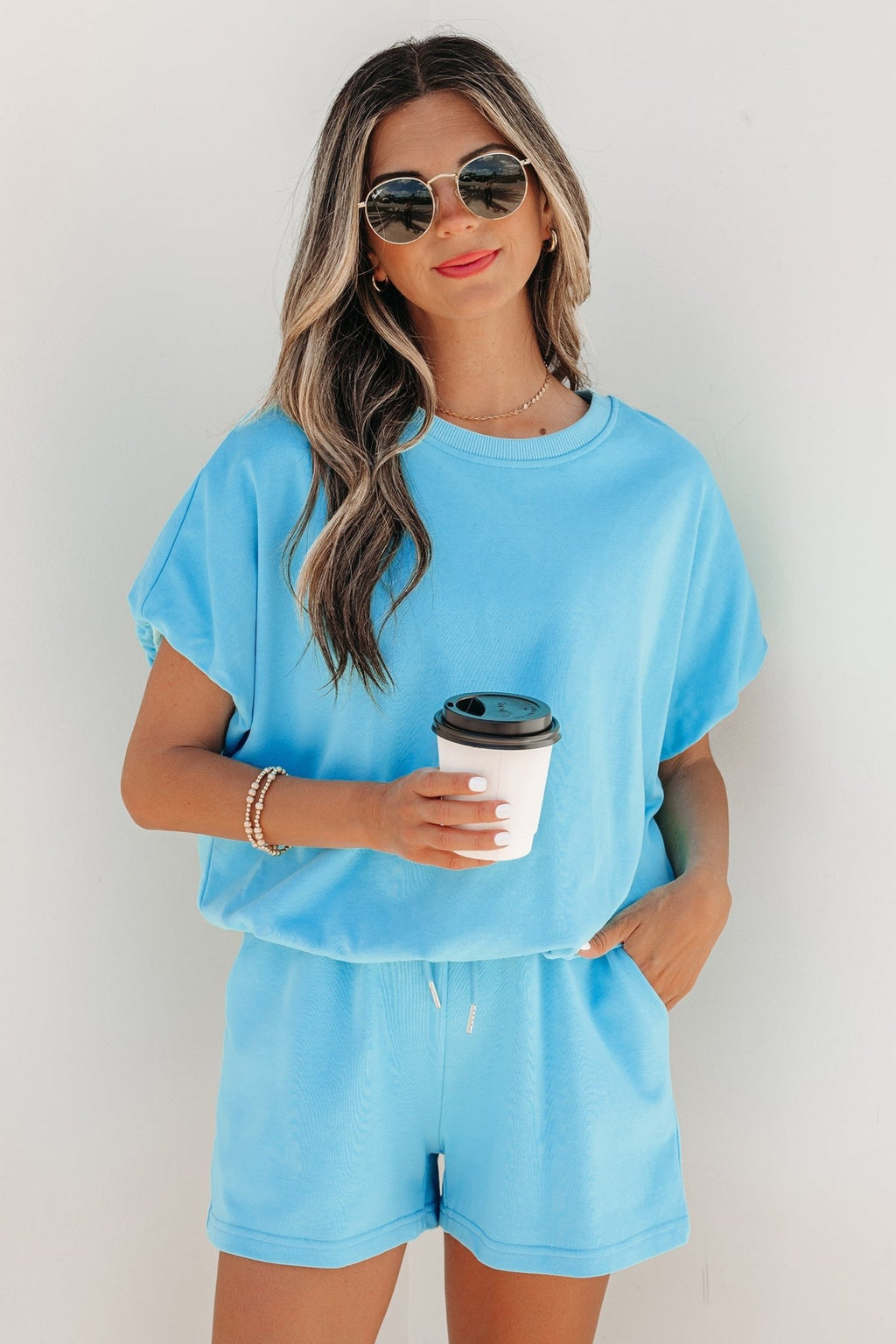 Solid Puff Sleeve Top & Drawstring Shorts Set - Rooted & Reckless Co.