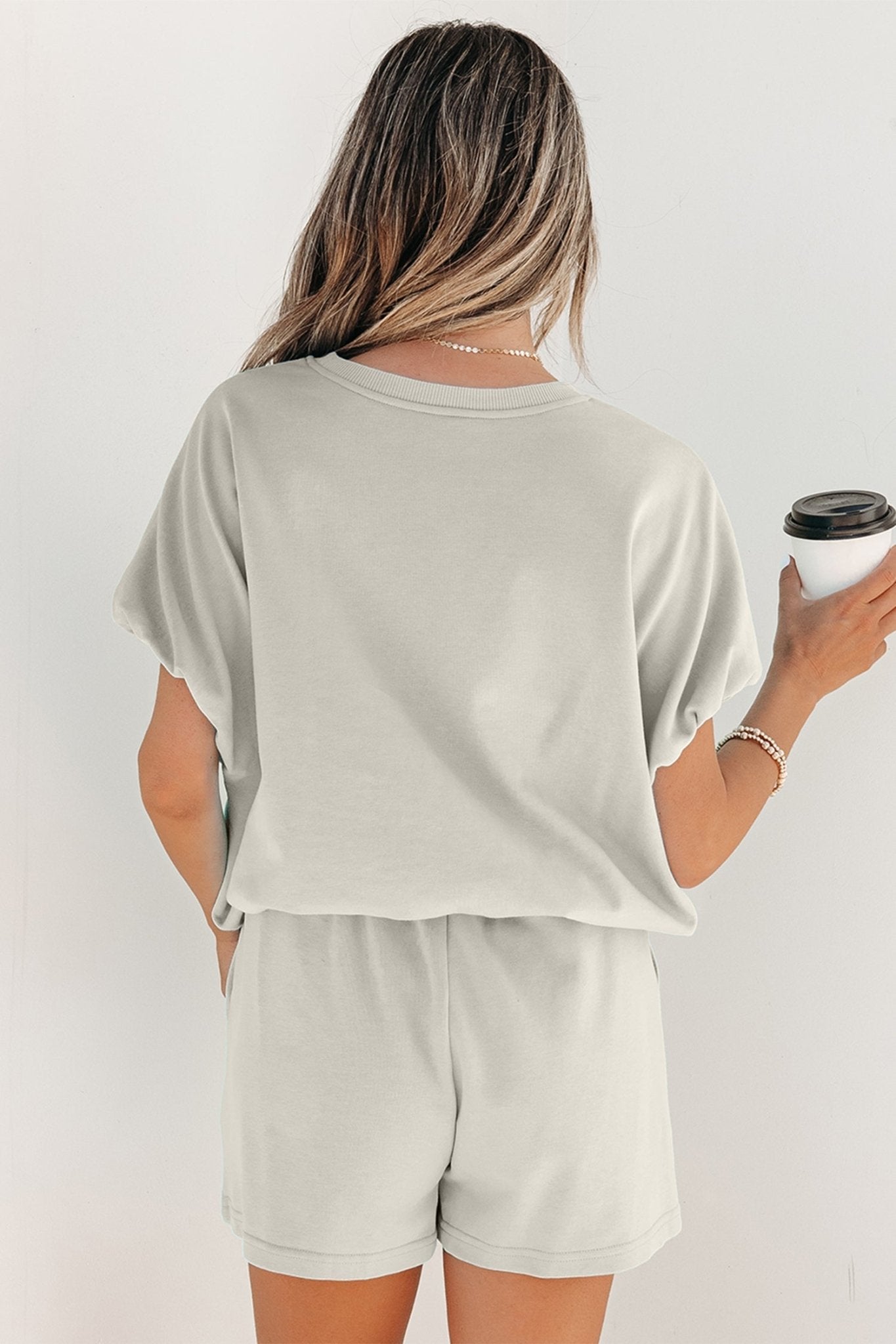 Solid Puff Sleeve Top & Drawstring Shorts Set - Rooted & Reckless Co.