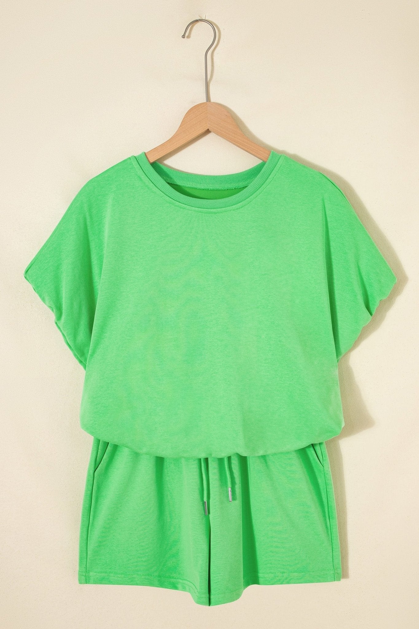 Solid Puffy Loose Top & Drawstring Shorts Set - Rooted & Reckless Co.